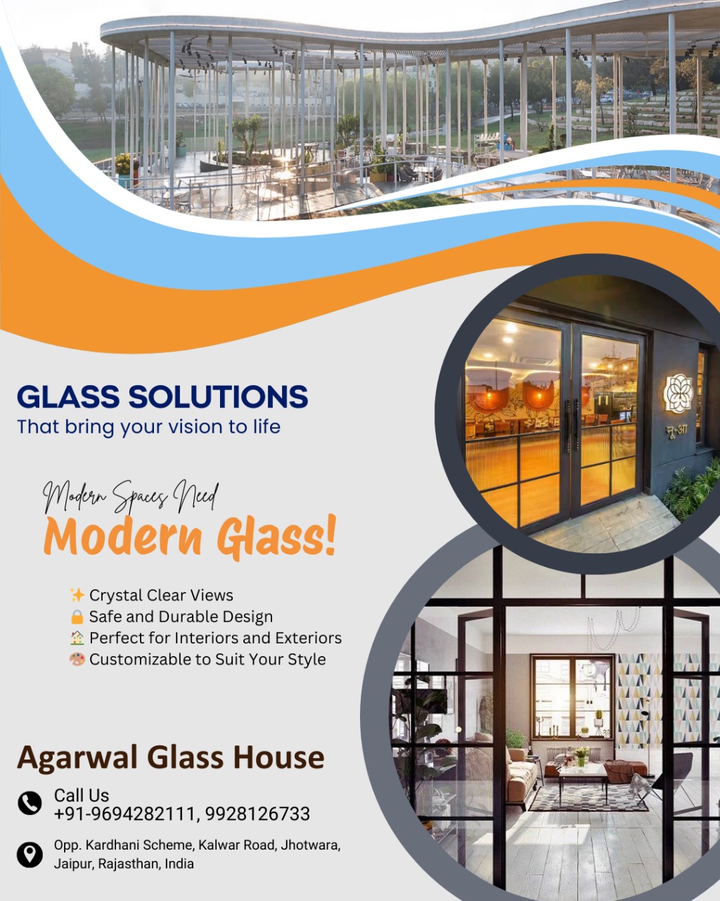 Agarwal - 🏢 Modern Spaces Need Modern Glass! 🏡🔷 Enhance your interiors ...
