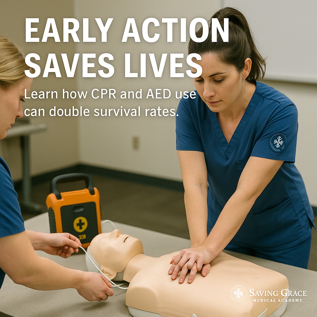 Saving - Every second counts! Early CPR and AED use can double survival ...