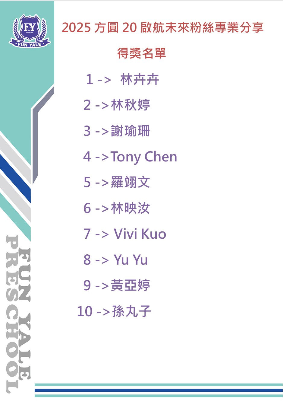 方圓Fun Yale教育機構 - 方圓20 啟航未來 ~FB公開分享 按讚 @三位好友 活動... | Facebook