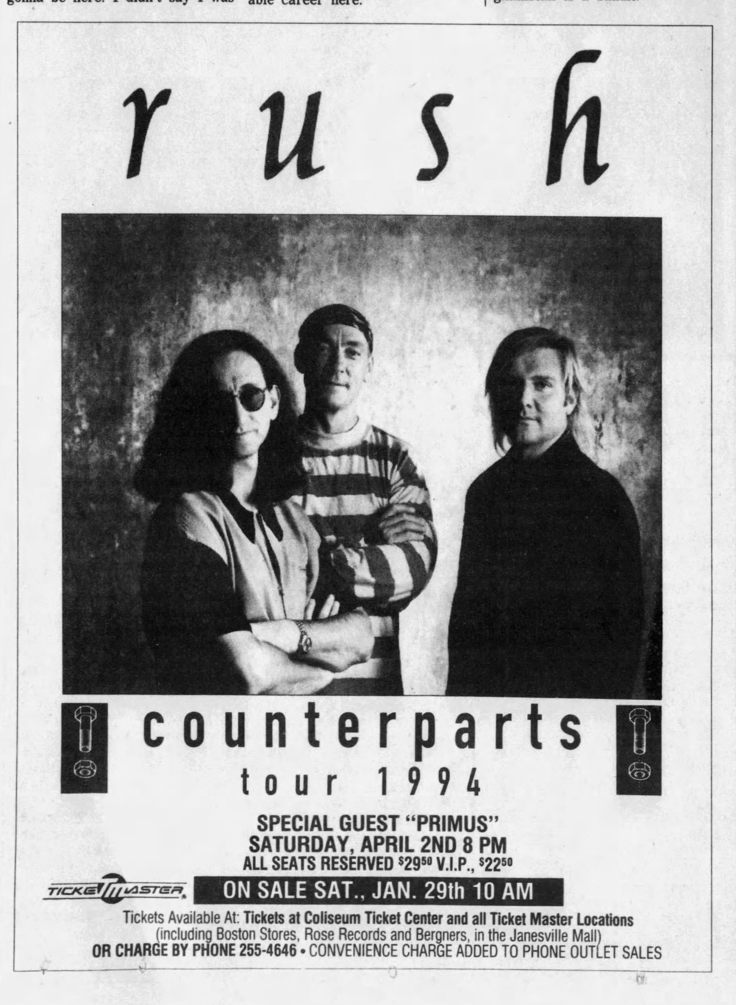 コンプリート・セッションズ 1994 On this date in 1994: The 'Counterparts' tour brought RUSH and