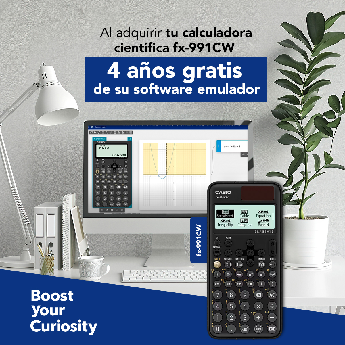 Casio Fx-991CW ClassWiz Con Custodia Protettiva WYNGS Blu – Calcolatrice Scientifica 540+ Funzioni, Solare E Batteria