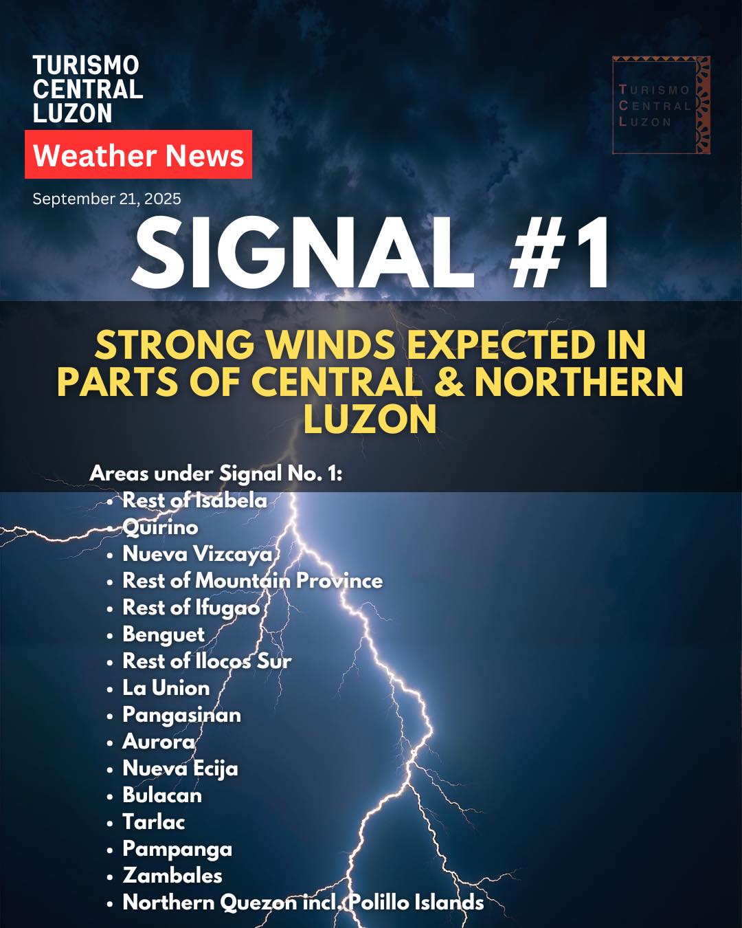 Turismo - 🌬️ SIGNAL NO. 1 STRONG WINDS EXPECTED IN PARTS OF CENTRAL ...