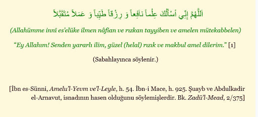 Mutluluğun - Her sabah helal rızık-faydalı ilim-makbul amel için ...