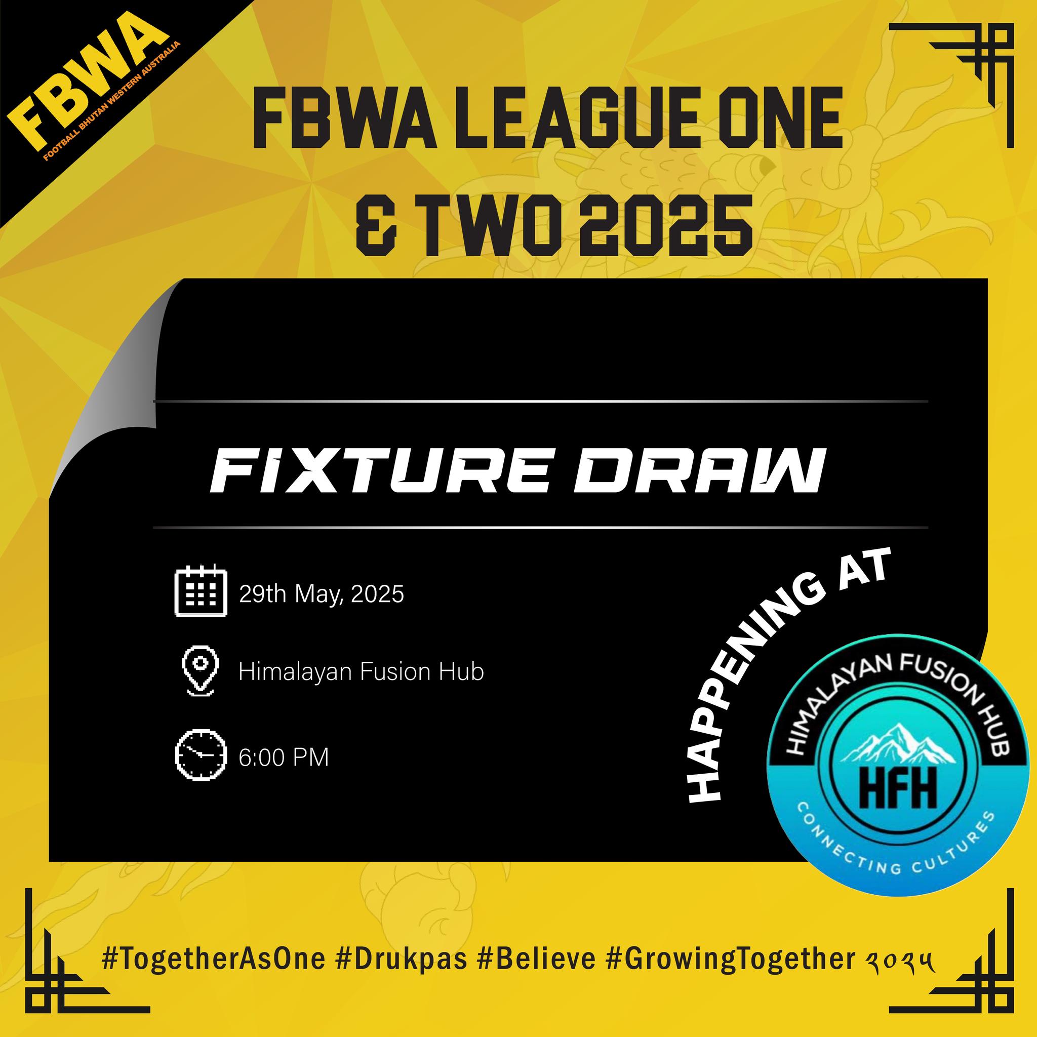 Football - FIXTURE DRAW | FBWA LEAGUE ONE & LEAGUE TWO 2025 The wait is ...
