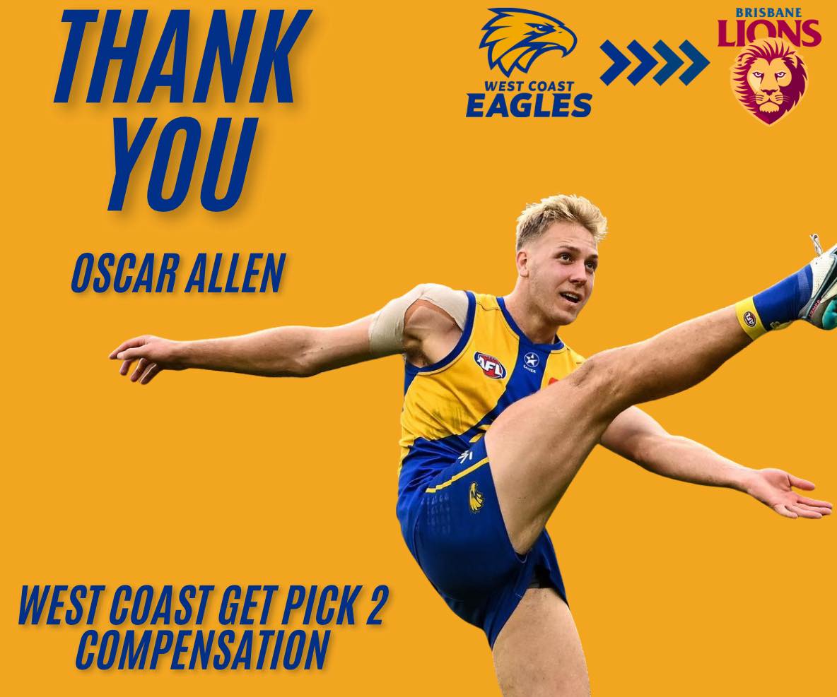 🚨OFFICAL🚨 Oscar Allen has... - West Coast Eagles For Life | Facebook
