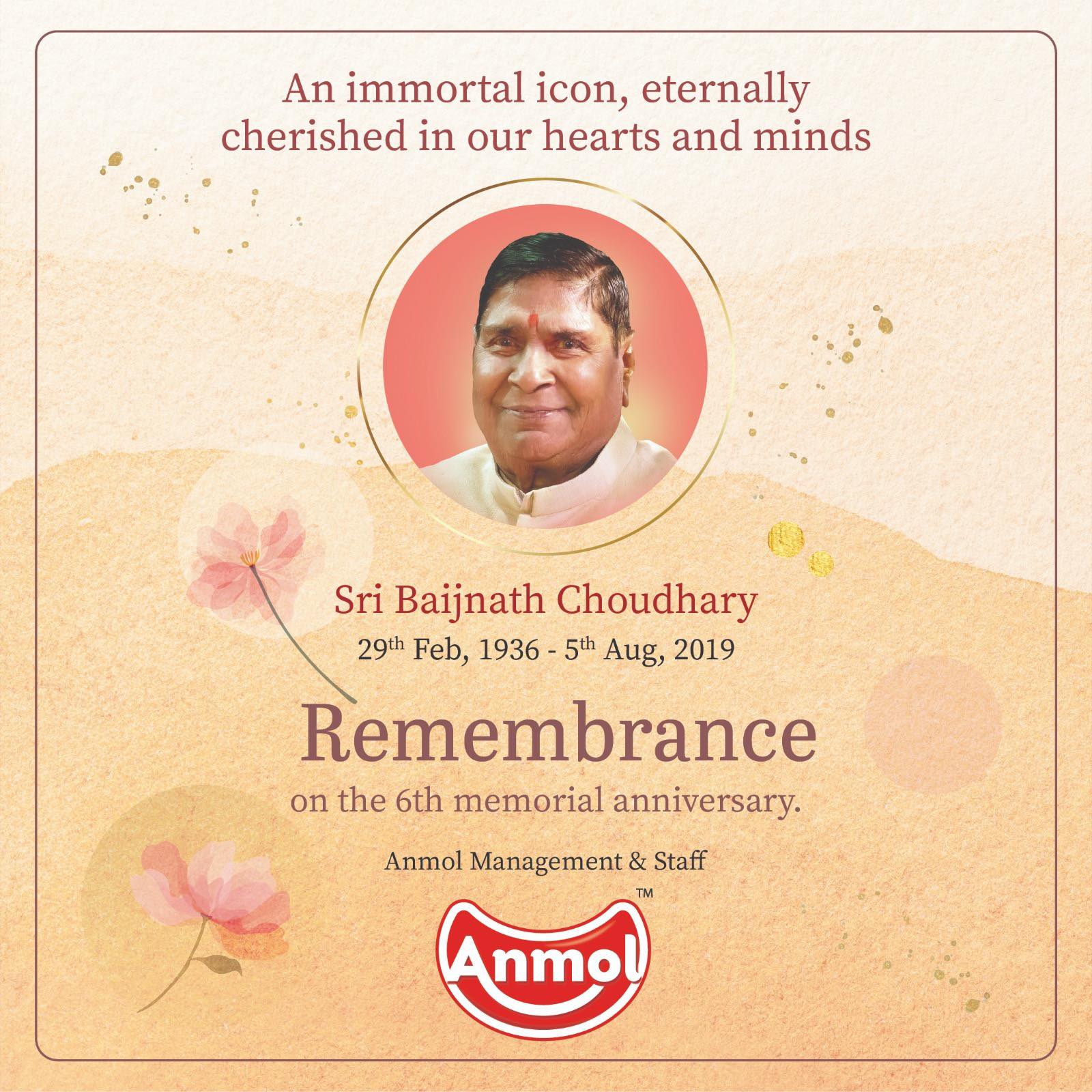 Remembering a Visionary Leader... - Anmol Industries Limited | Facebook