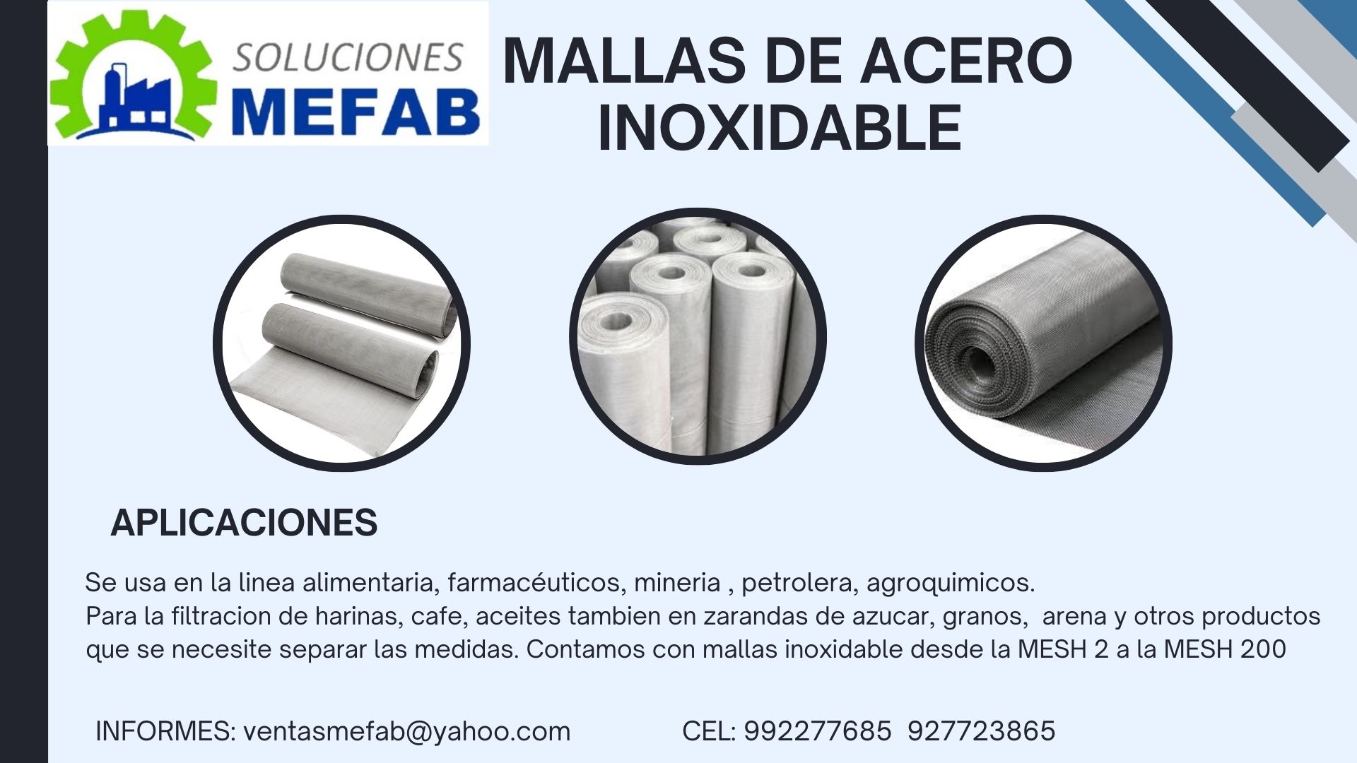SOLUCIONES - Venta de mallas de acero inoxidable calidad 304 - 316 ...