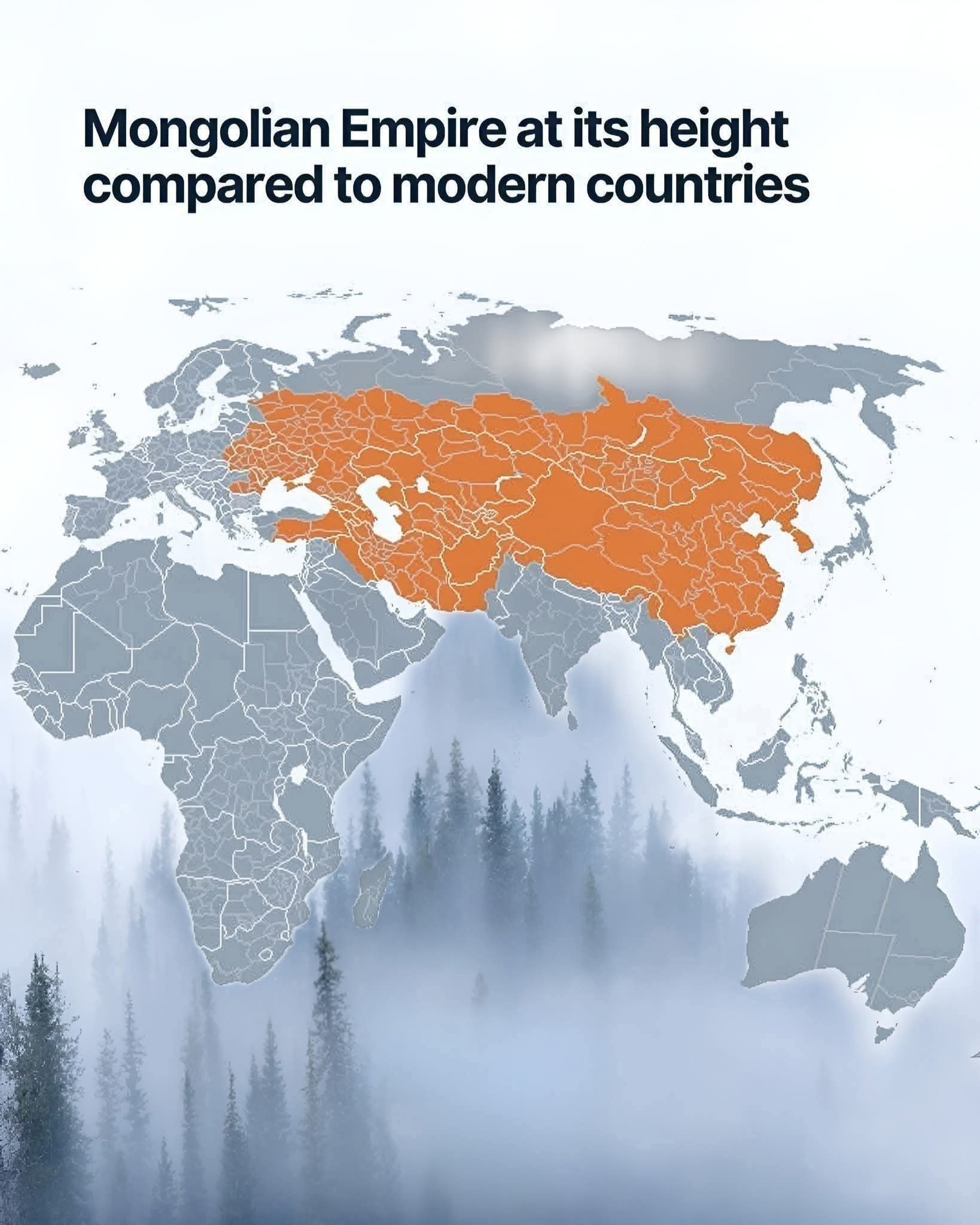 Kamran - 😱🇲🇳Mongolian Empire🇲🇳 at its height compared to modern