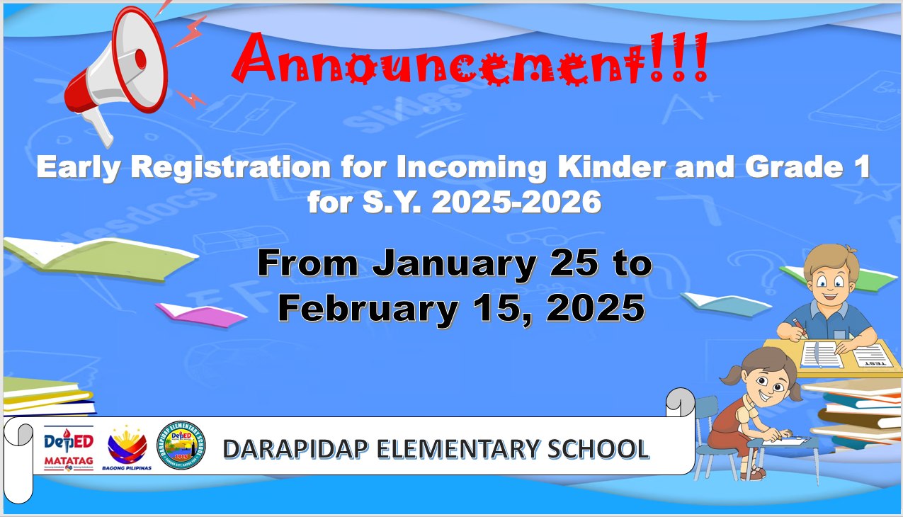 DepEd - EARLY REGISTRATION FOR THE INCOMING KINDERGARTEN & GRADE 1 FOR ...