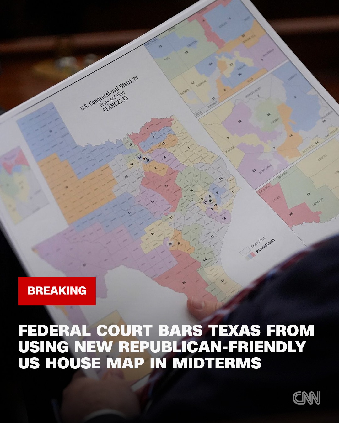CNN - A federal court Tuesday blocked Texas from using its newly drawn ...