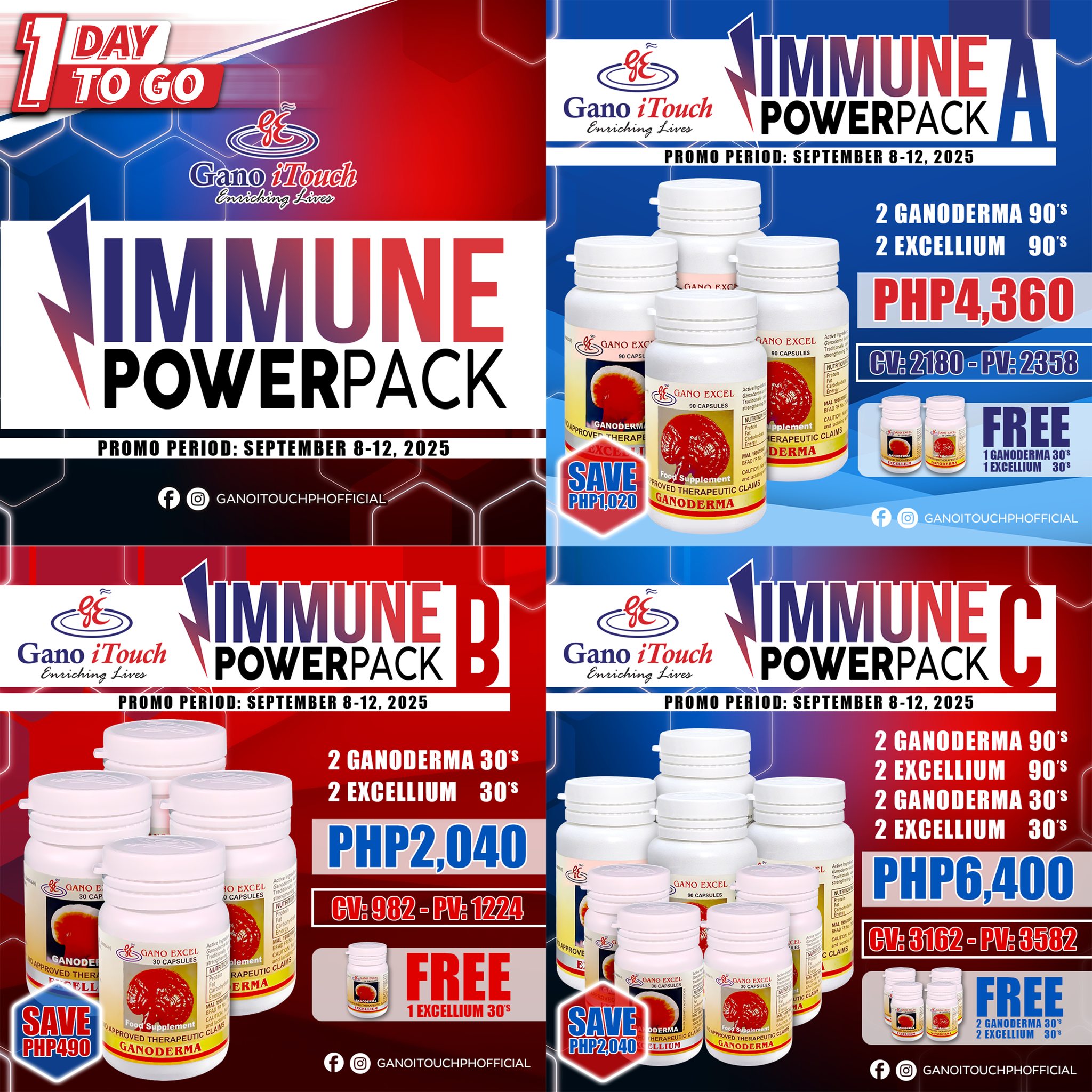 Gano - ⏰ Just 1 DAY LEFT to boost your immunity with Immune Powerpacks ...