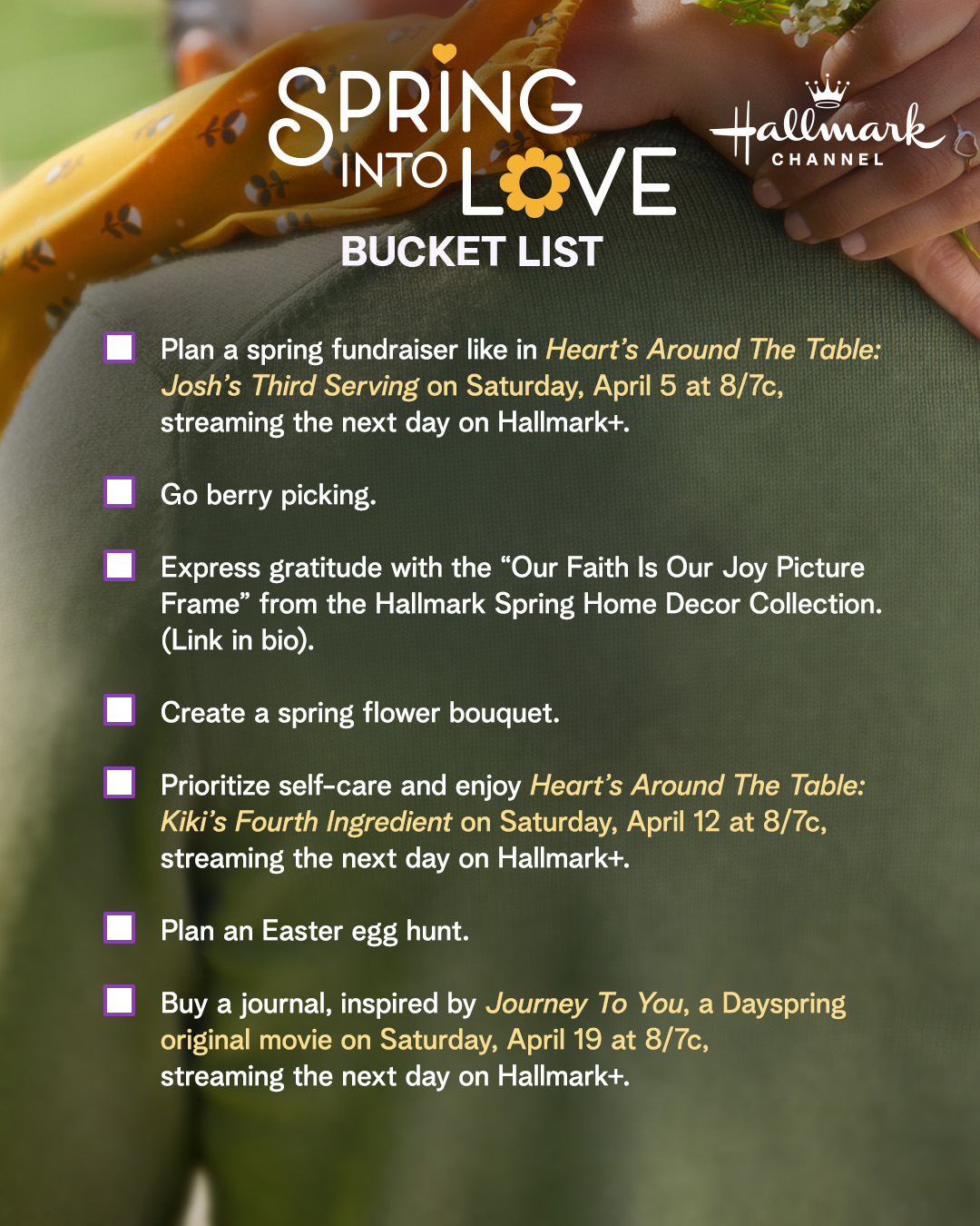 Hallmark - Bye-bye, winter ️ — our Spring Into Love Bucket List is BACK ...
