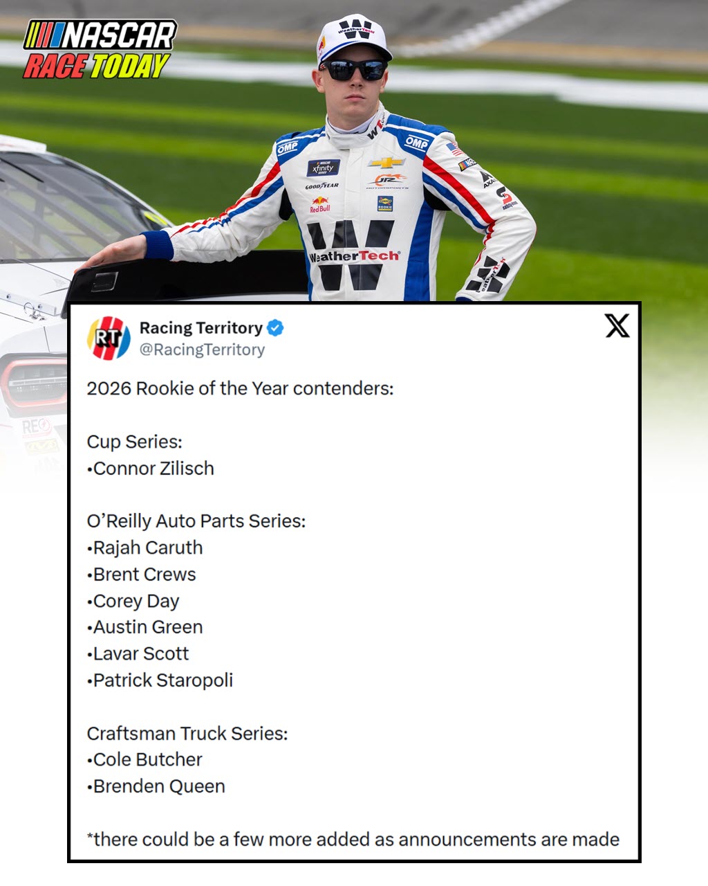 Nascar - NASCAR 2026 Rookie of the Year contenders: Cup Series: •Connor ...