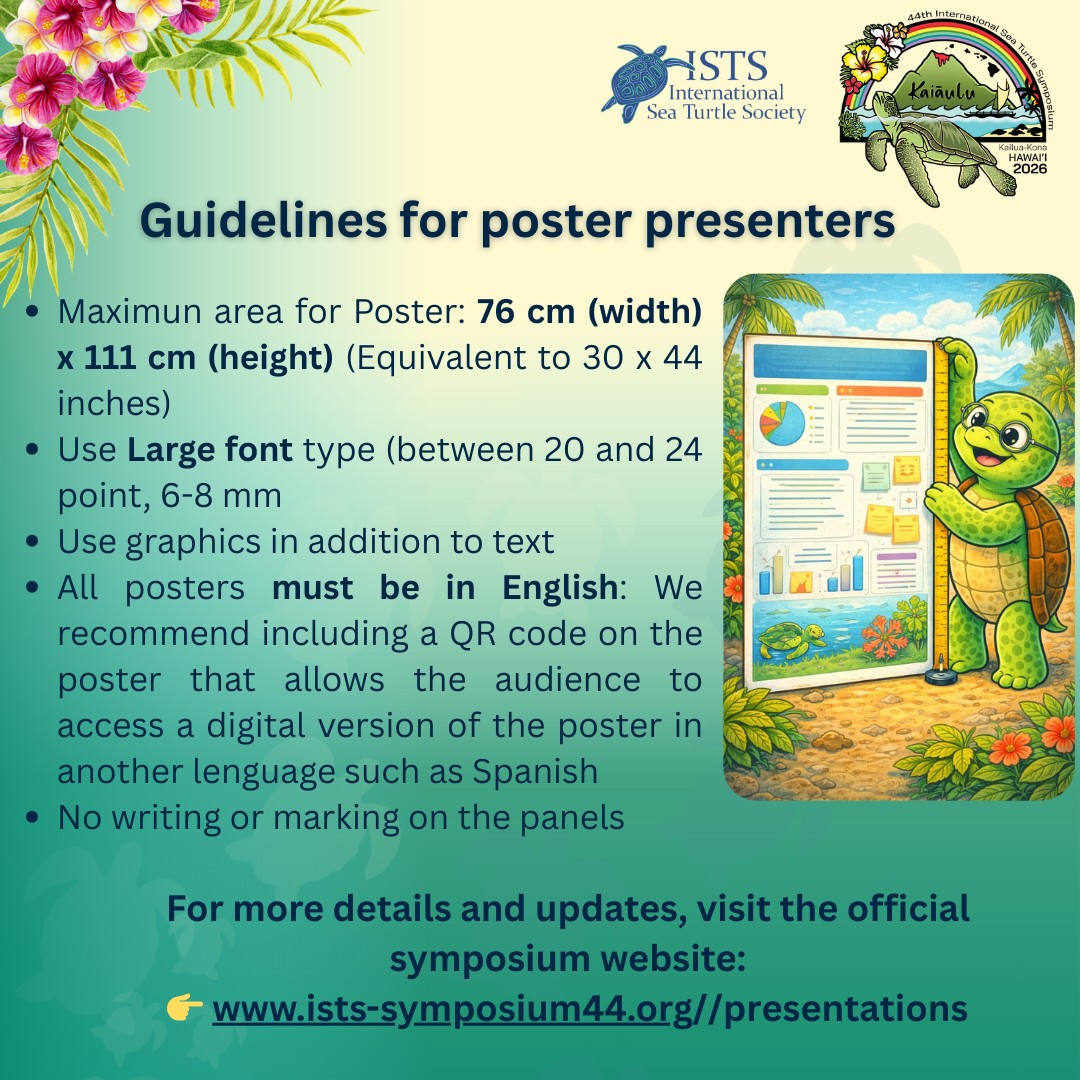 📢 Reminder – 44th... - International Sea Turtle Society | Facebook