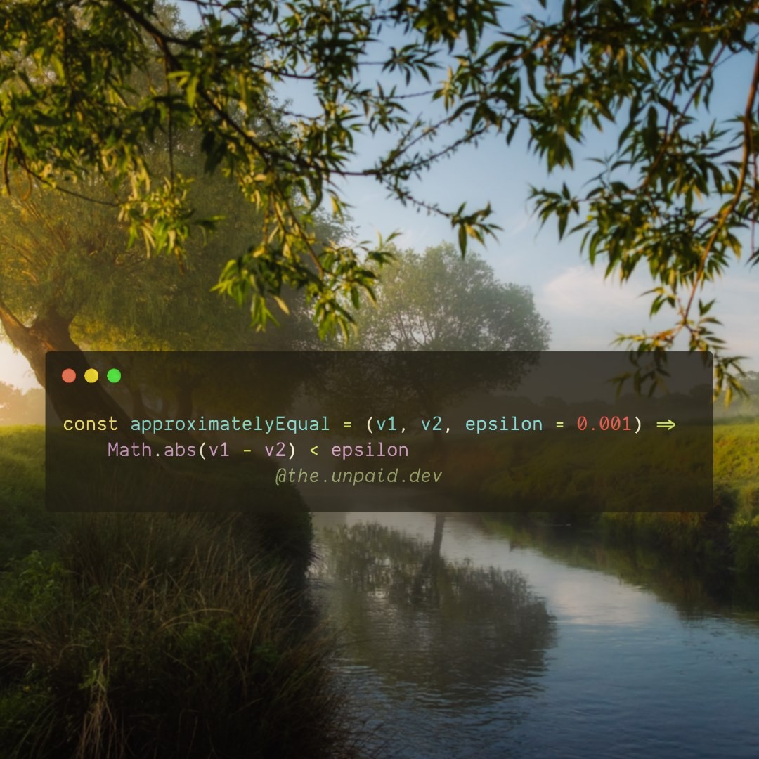 The.Unpaid.Dev - Checks if two numbers are approximately equal to each ...