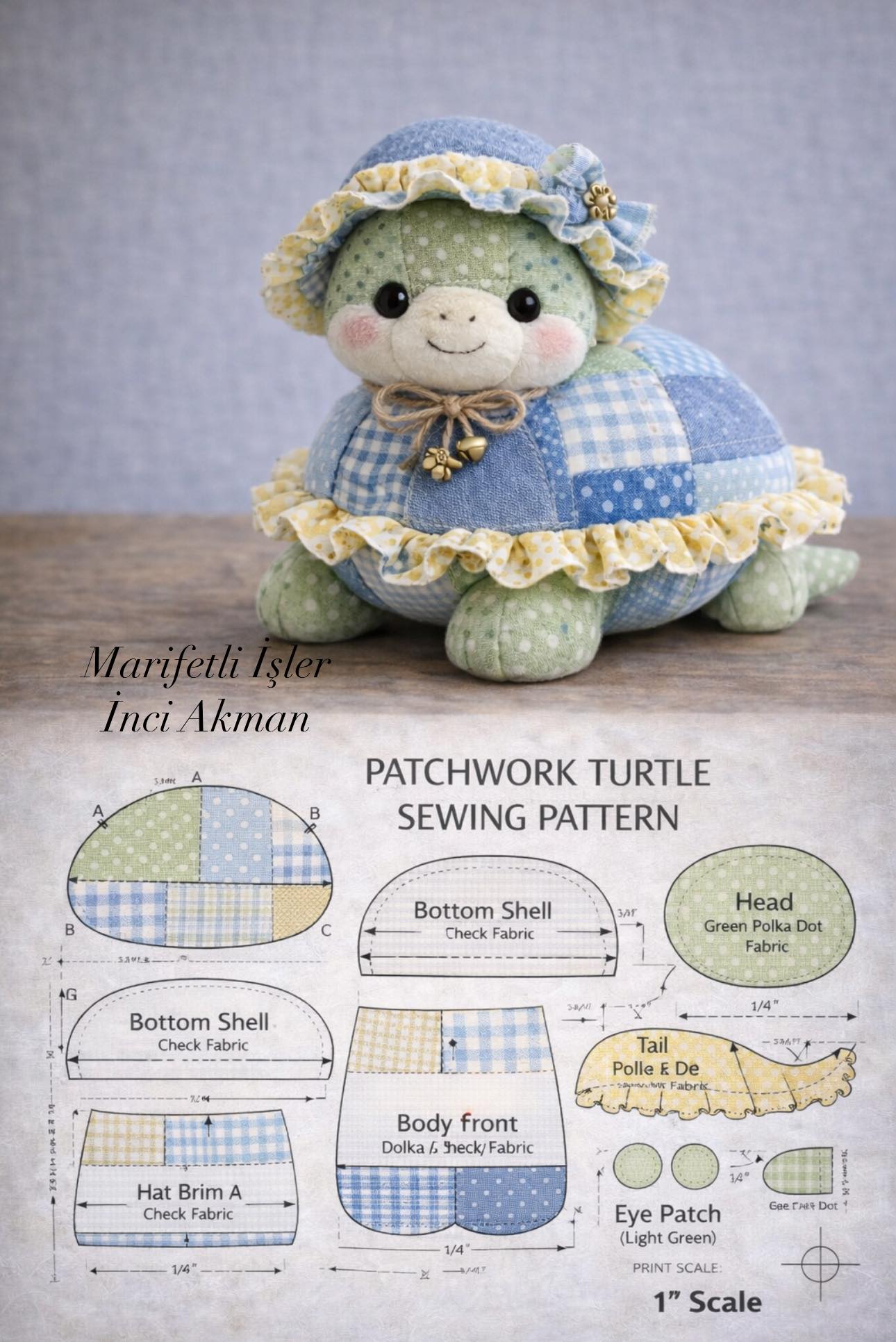 Marifetli İşler - DIY Patchwork Cute Turtle Sewing Pattern... | Facebook