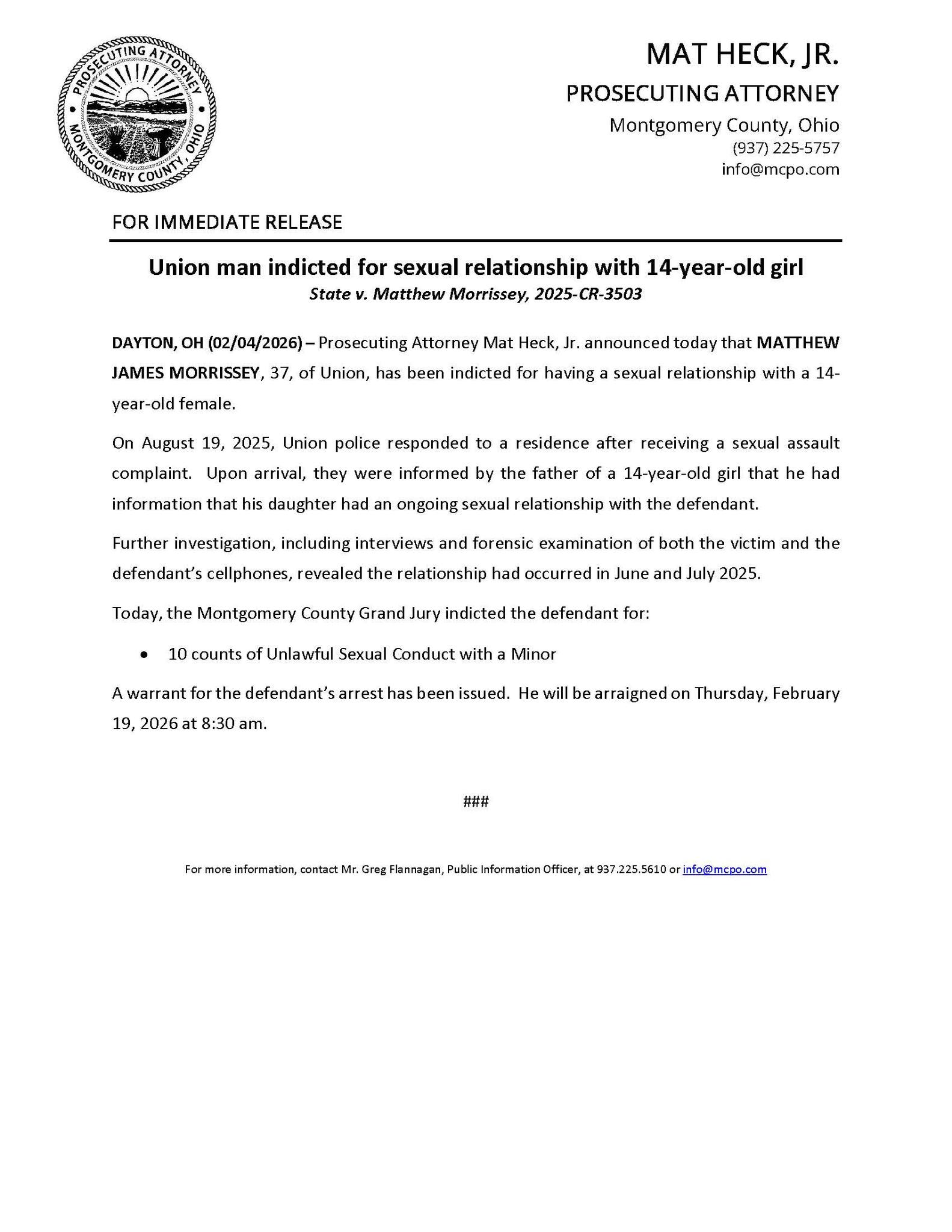 Montgomery... - Montgomery County Prosecutor Mat Heck, Jr.