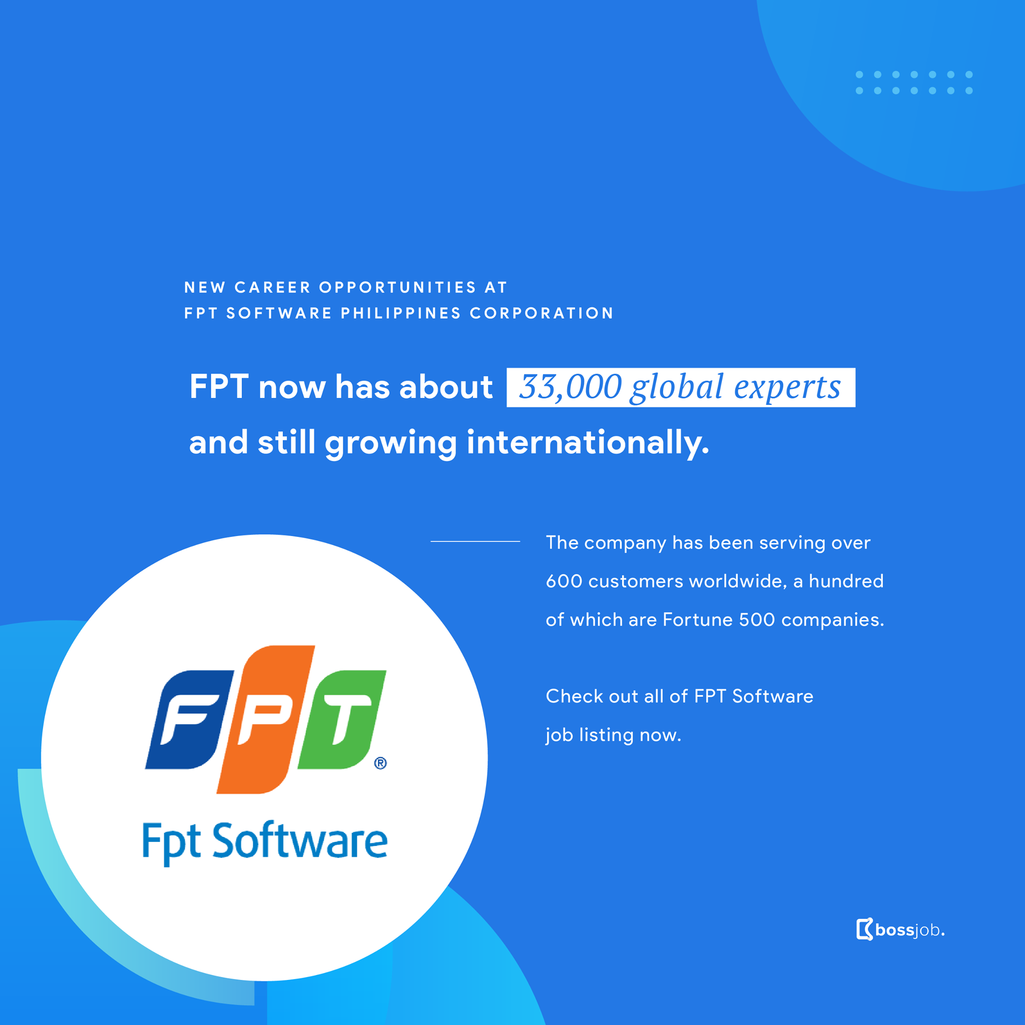 Bossjob - We're over the moon to have FPT Software Philippines onboard ...