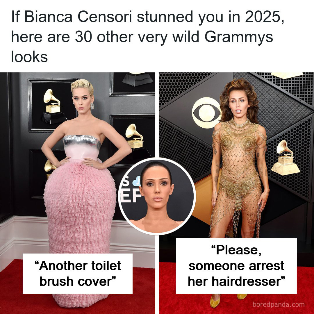 If Bianca Censori stunned you in 2025, here are 30 other very wild Grammys looks (link in the comments)