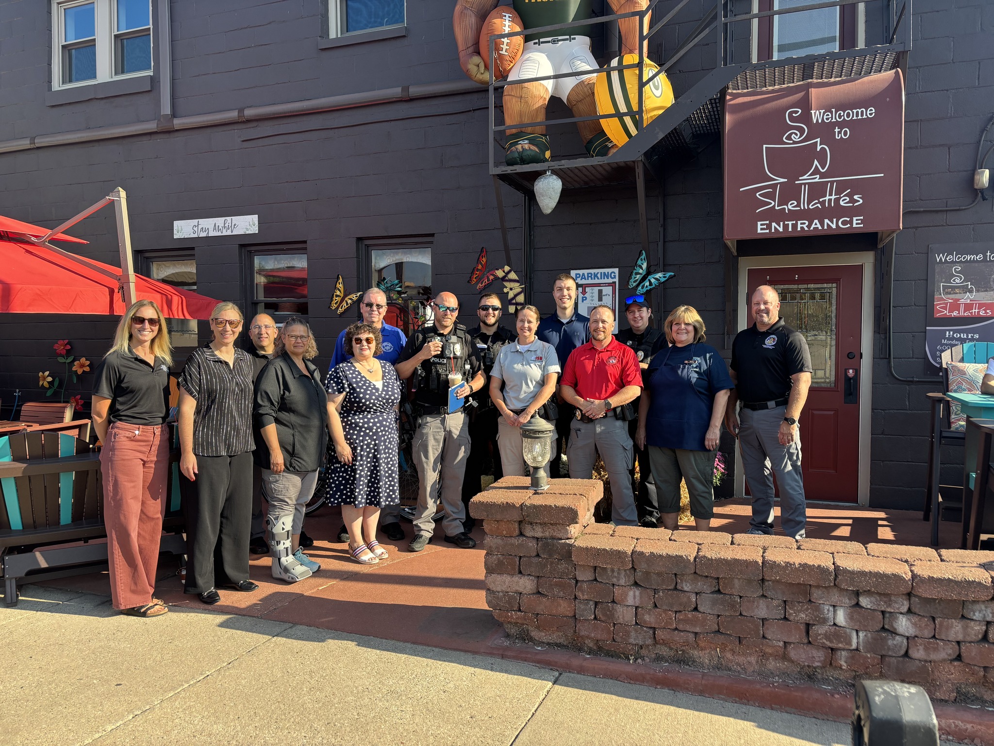 Neenah police department holds outdoor staff meeting