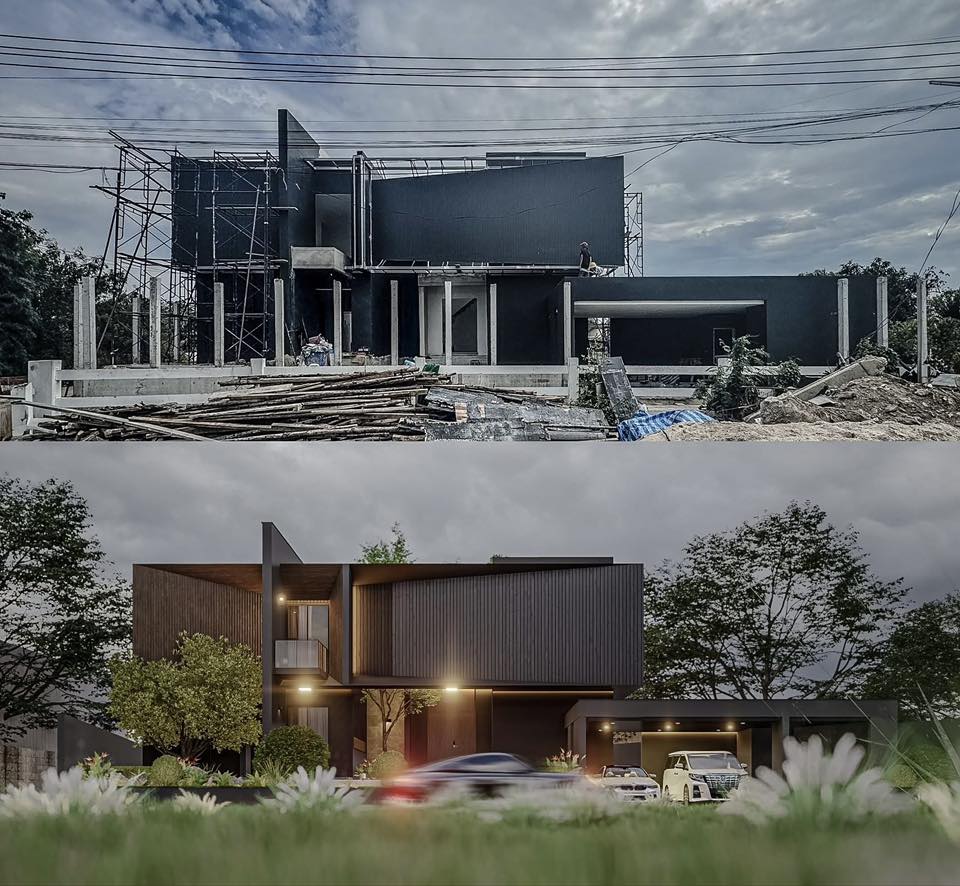 รับสร้างบ้าน - Site Update “ Baan Hiend “ Status : งานฟาสาดตกแต่ง Owner ...