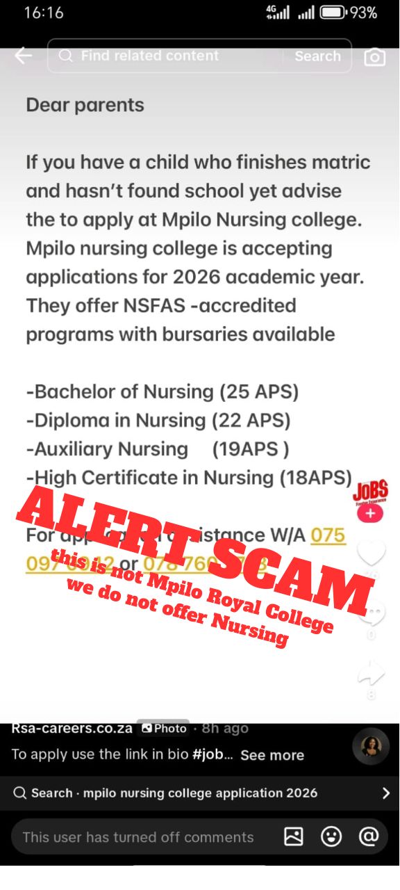 Mpilo - SCAM ALERT !!!!!!! Do not fall for this scam running on TikTok ...