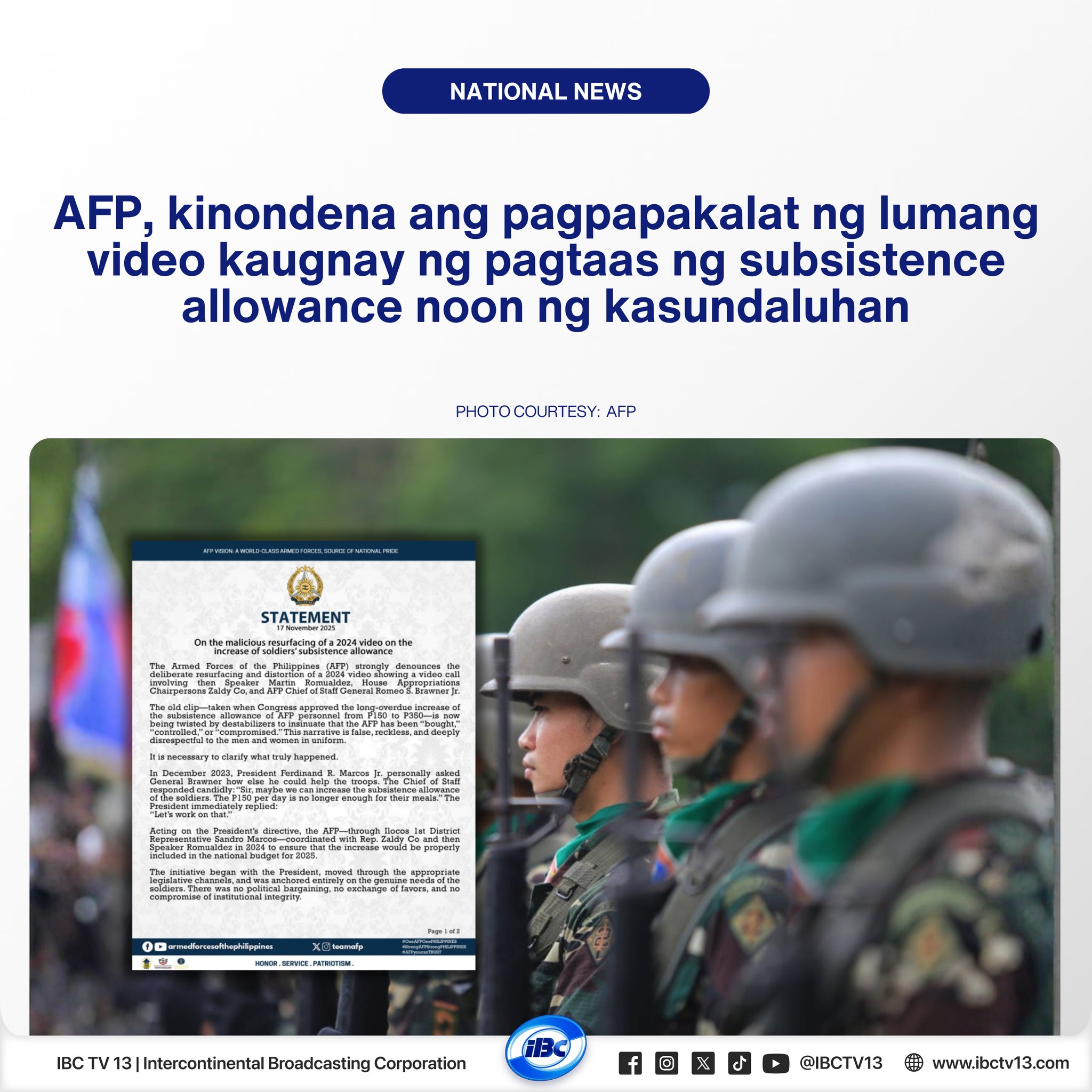 IBC - Mariing kinondena ng Armed Forces of the Philippines (AFP) ang ...