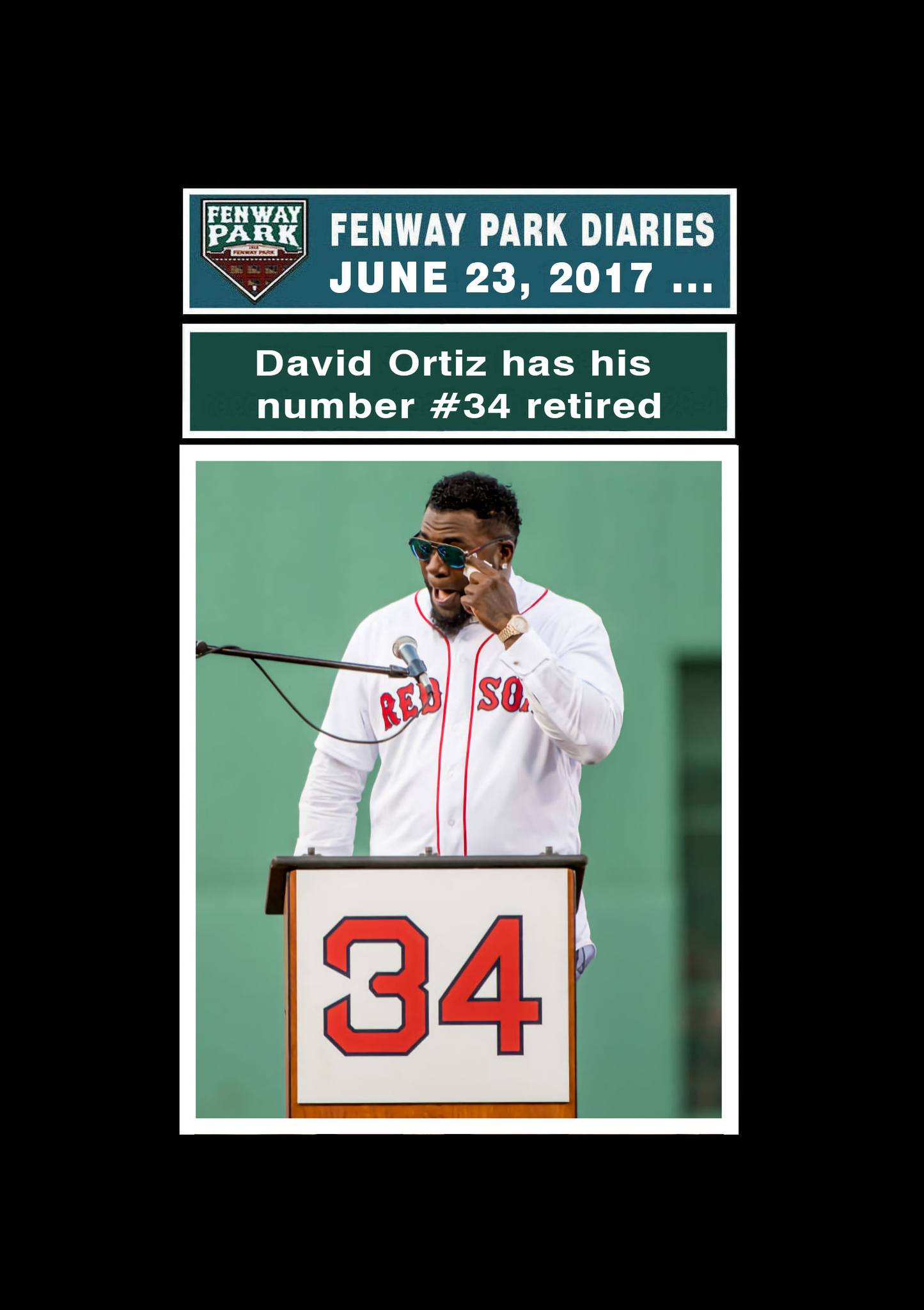 David Ortiz's number 34 retired at Fenway Park