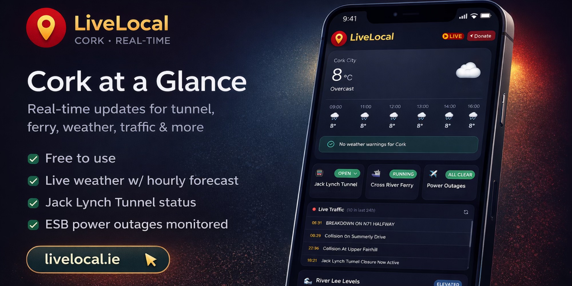 Cork - 📍 NEW: LiveLocal.ie Real-time Cork status dashboard - check ...