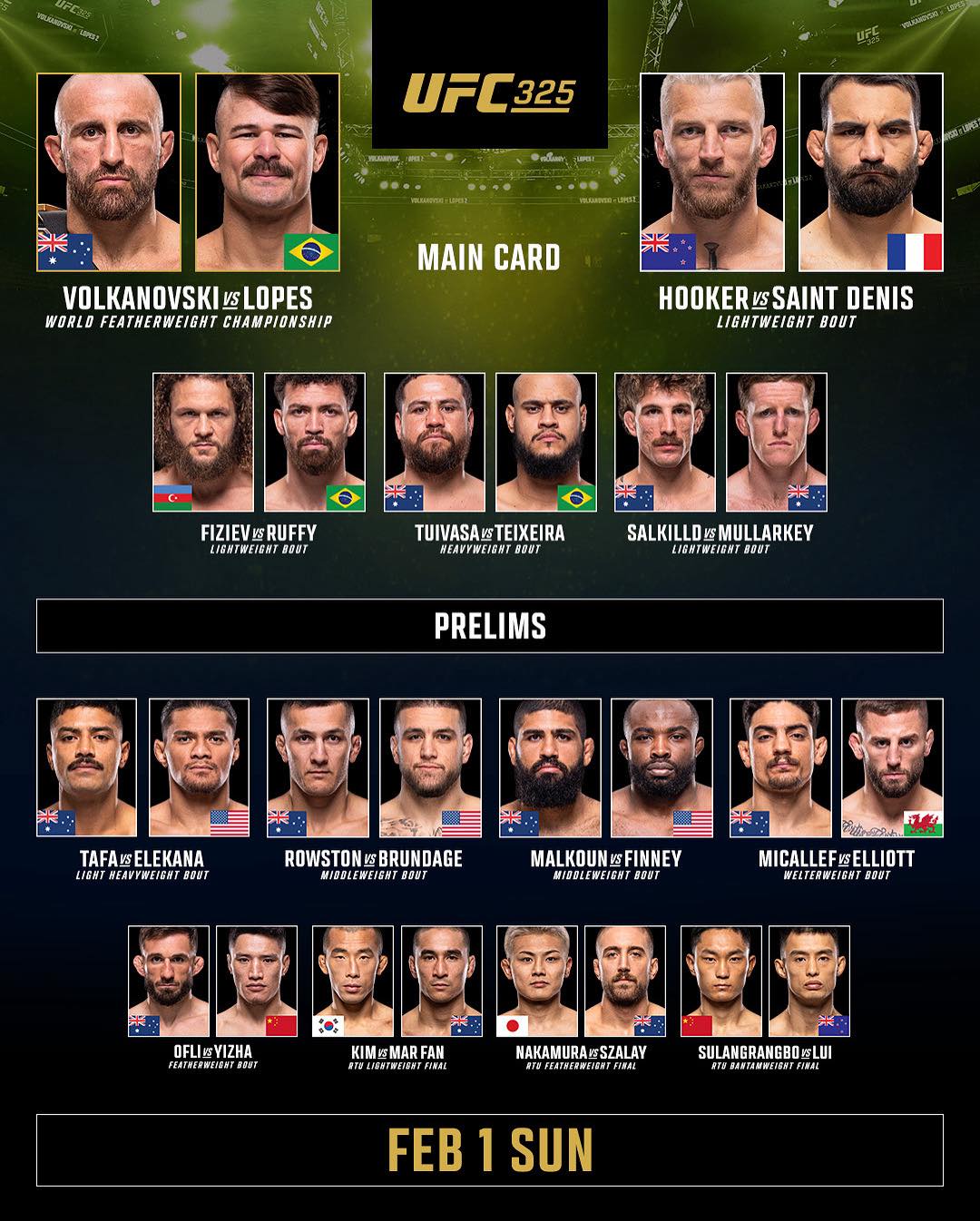 UFC - Sunday’s a CRACKER! 🤩 Main Card: 8:30 AM 🇲🇲 | 9:00... | Facebook