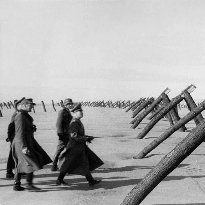 Factinate - Normandy, 1944. Rommel inspects beach... | Facebook