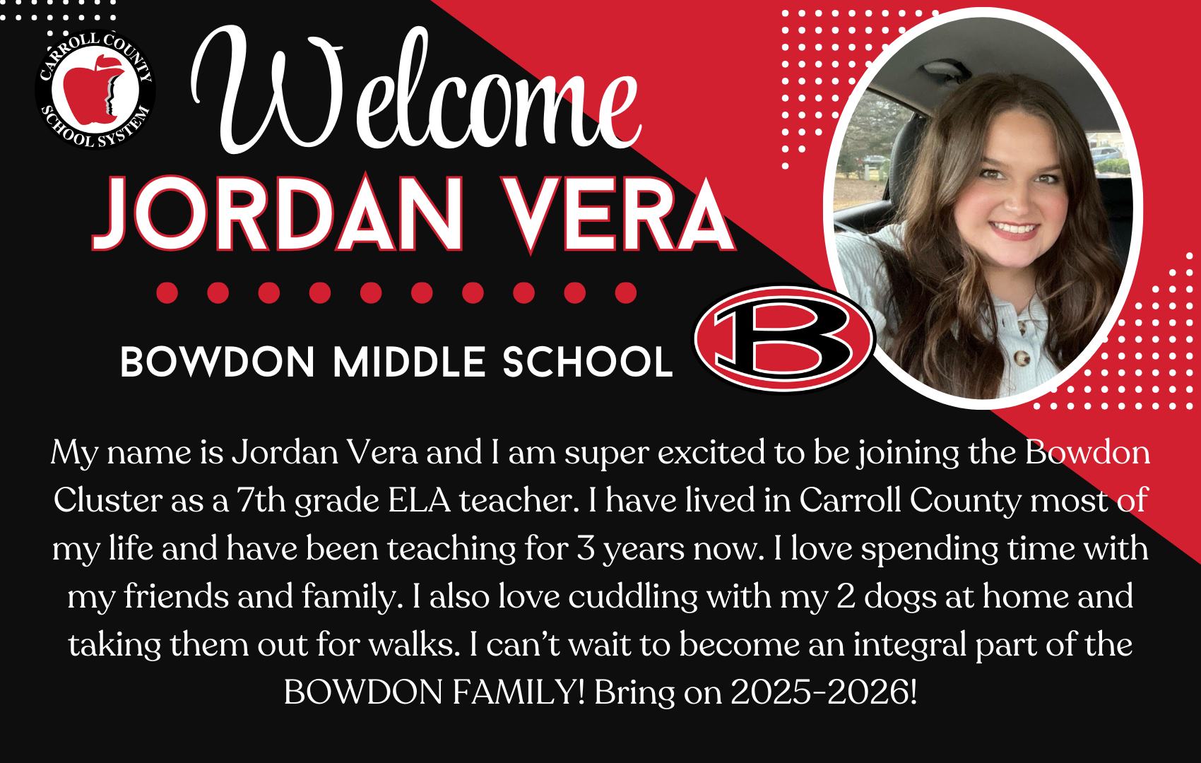 We are excited to welcome Jordan... - Bowdon Middle School | Facebook