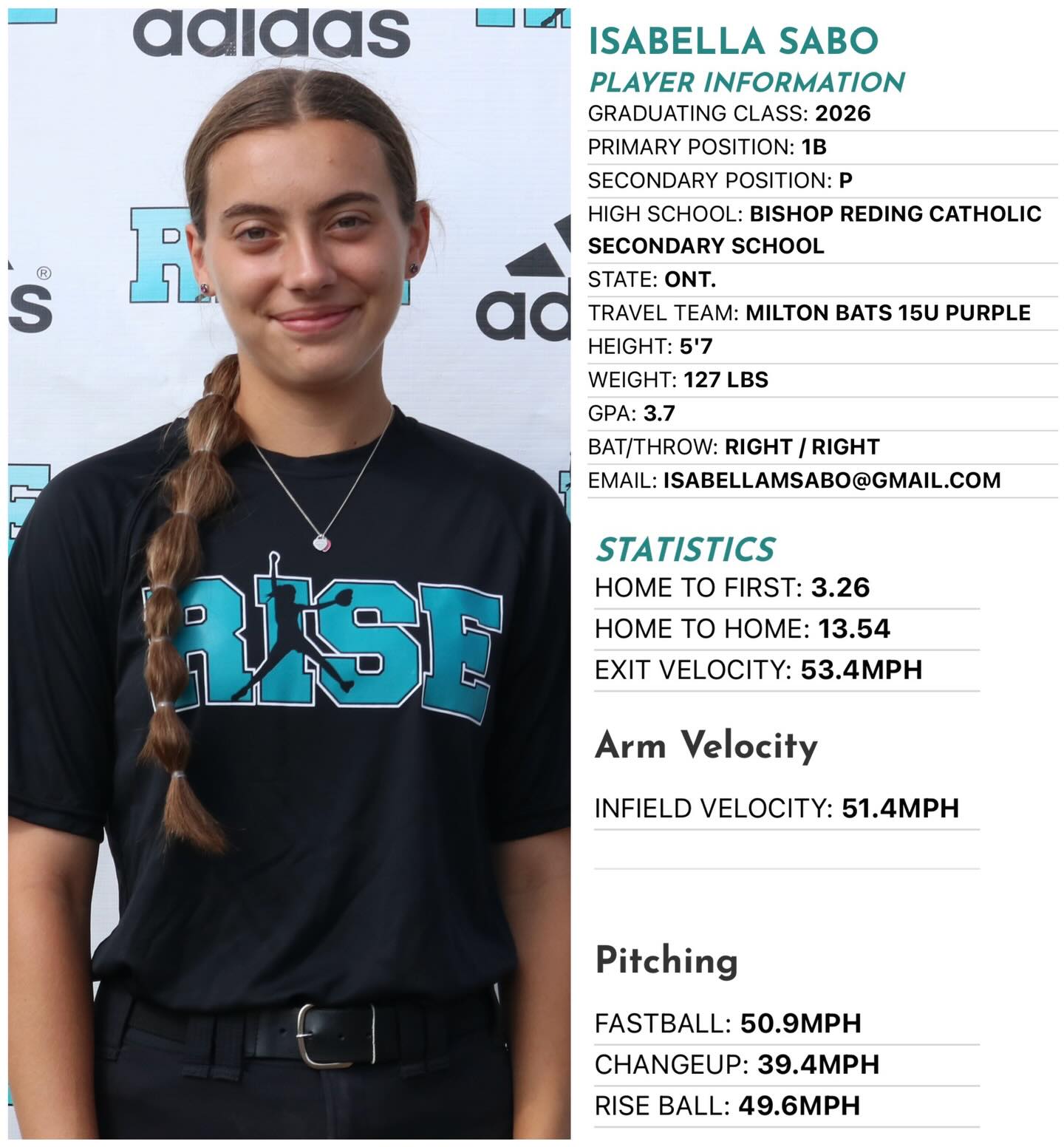 RISE - 💻RISE “Profile of the Day”💻 • 2026 RISE Player-Isabella Sabo ...