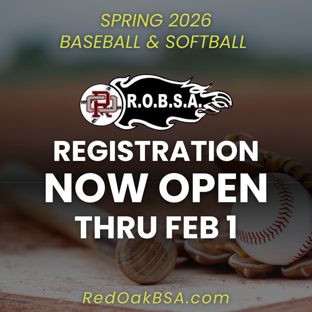 City - Gear up for Spring 2026! ⚾ Registration for Red Oak Baseball ...