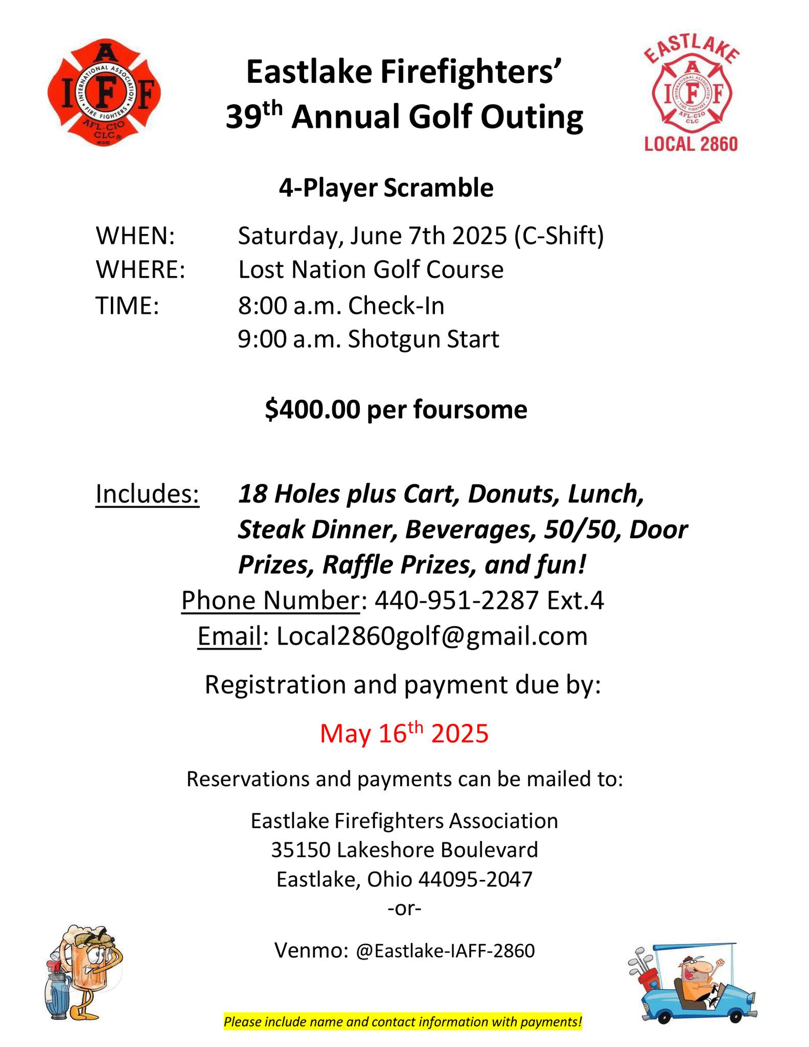 Sign ups for our 39th... - Eastlake Firefighters Local 2860 | Facebook