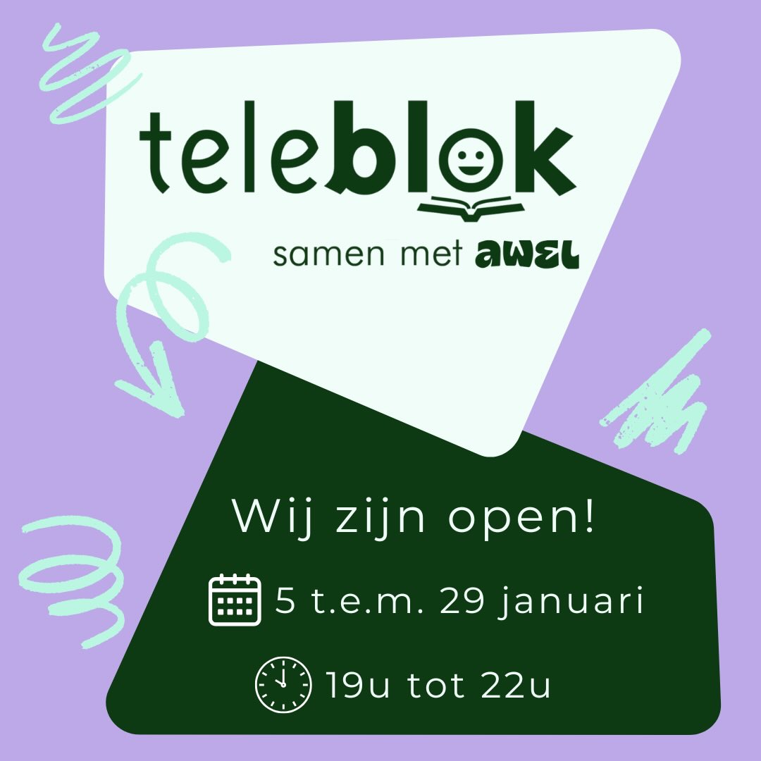 Awel - 🎓 Teleblok is officieel geopend! Vanaf vandaag kan je ons elke ...