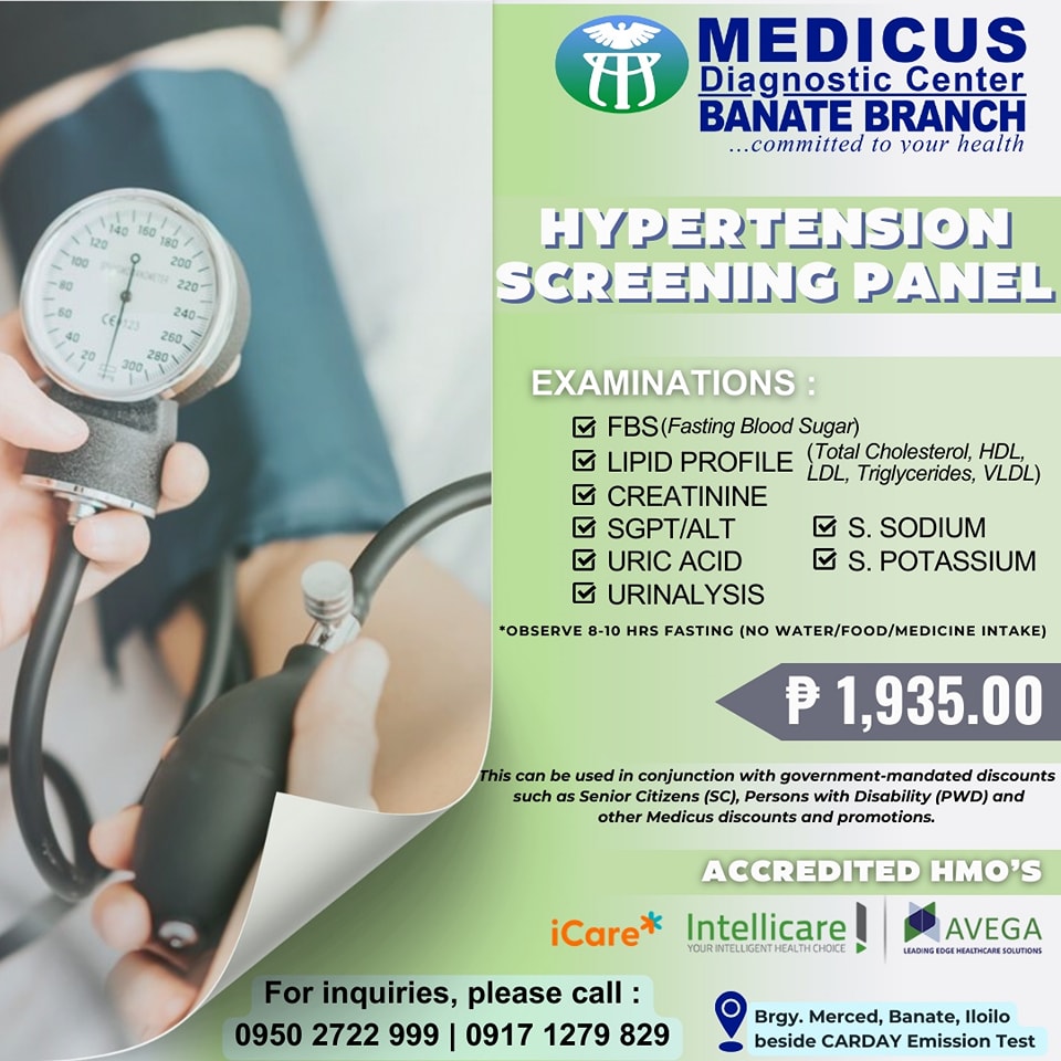 Medicus - 📣 HYPERTENSION SCREENING PANEL TEST 《 •FBS •LIPID PROFILE ...