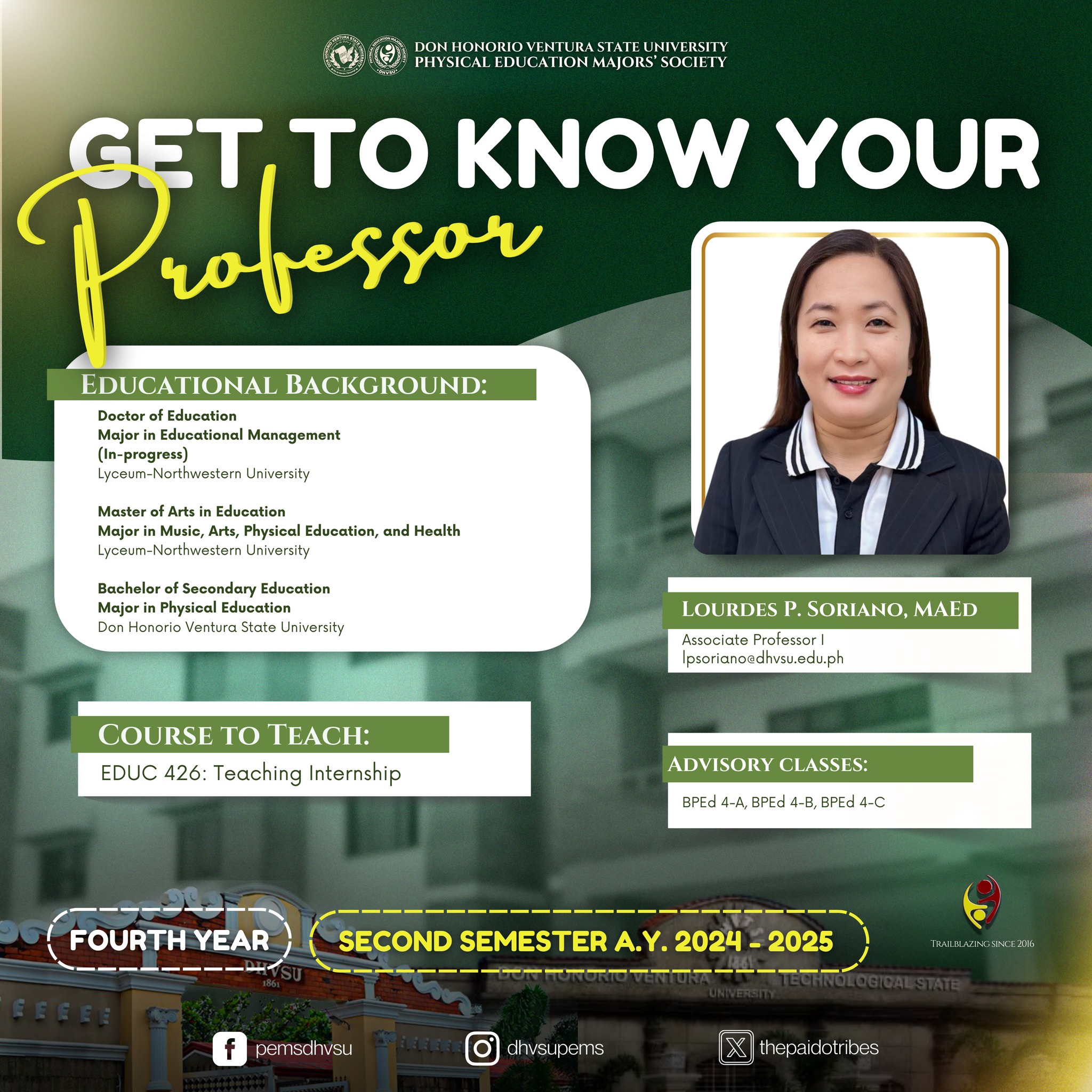 BPEd - Bachelor of Physical Education 4A | Bacolor