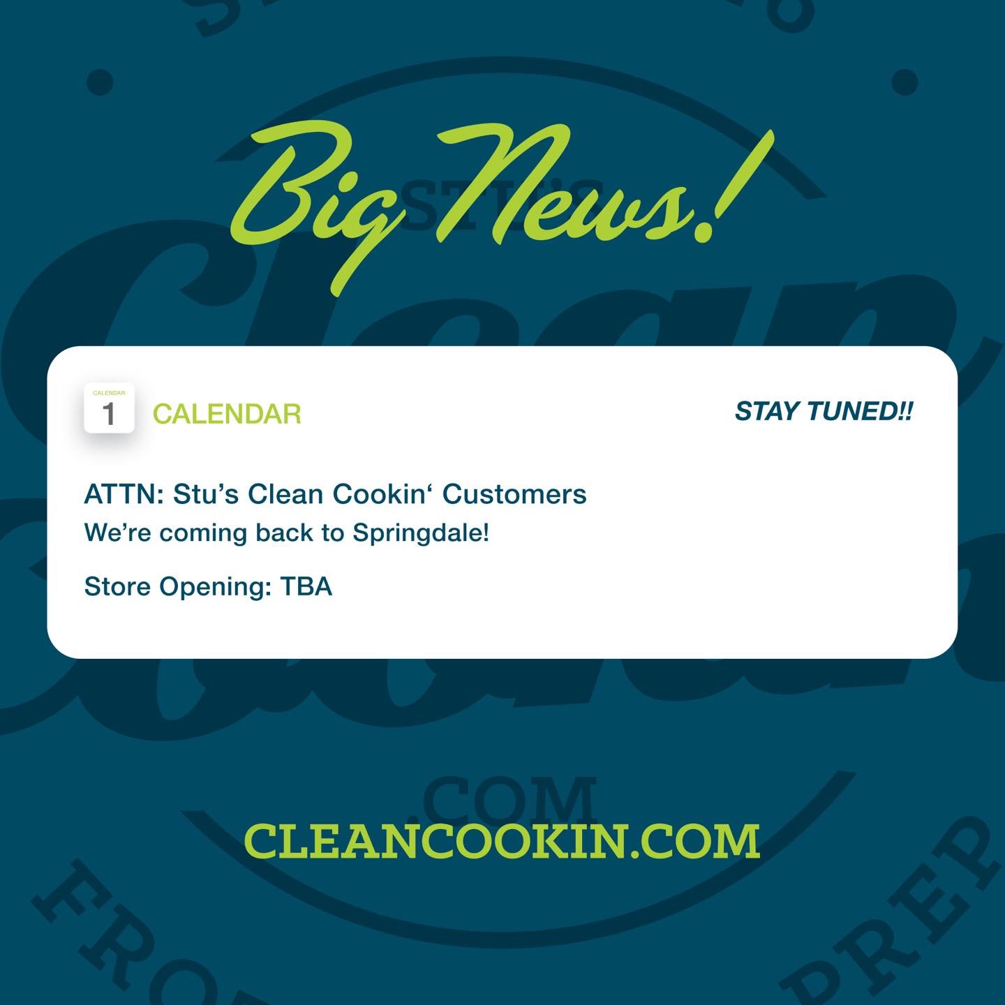 Stu's Clean Cookin'