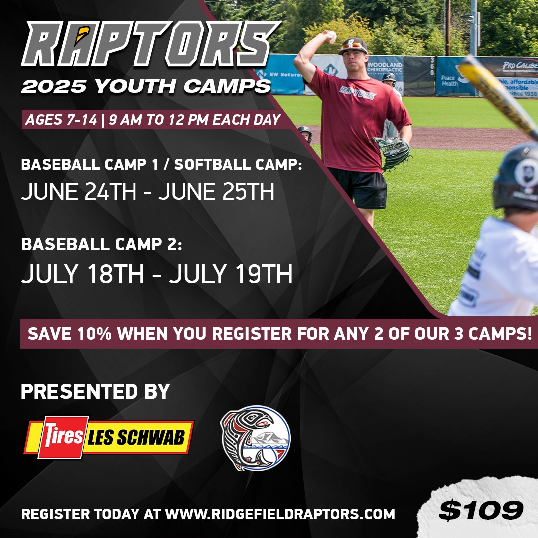 Ridgefield - Calling all future Raptors! ⚾ Our 2025 Youth Camps are now ...