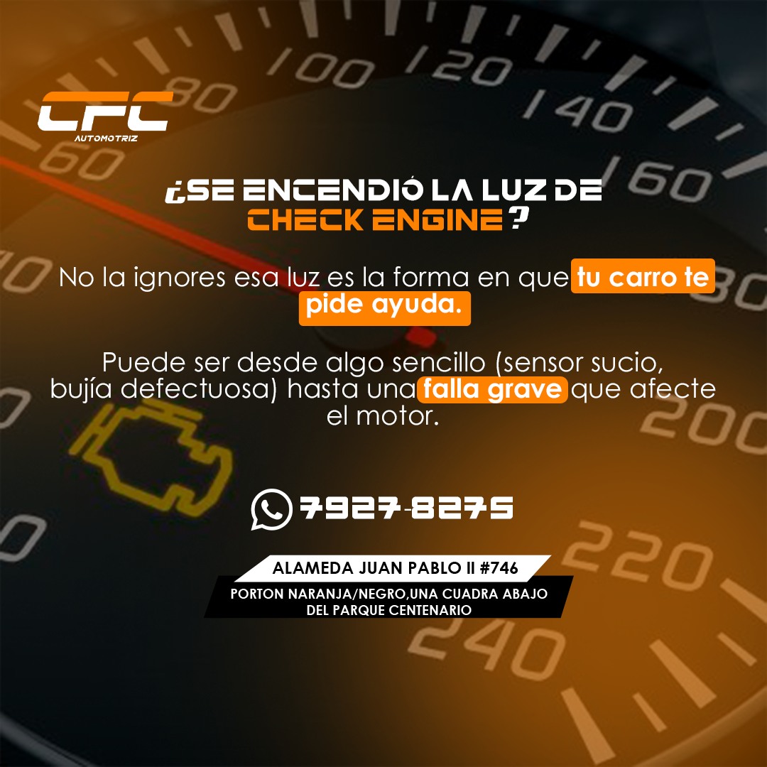 CFC - 🚨 ¿Se encendió la luz del Check Engine? No la ignores. Esa ...