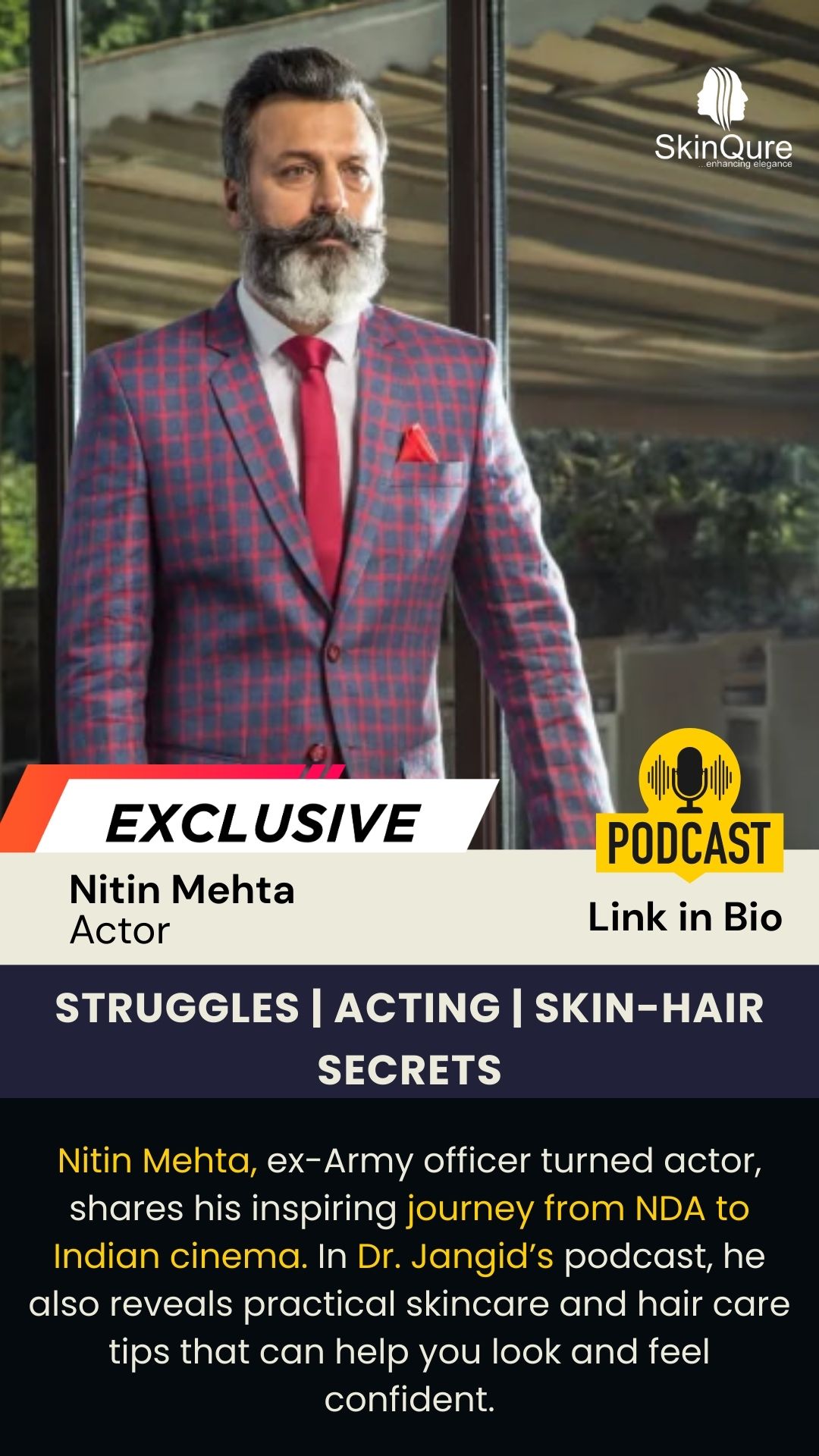 SkinQure - From Army to Acting! 🎬 Meet Nitin Mehta – a... | Facebook