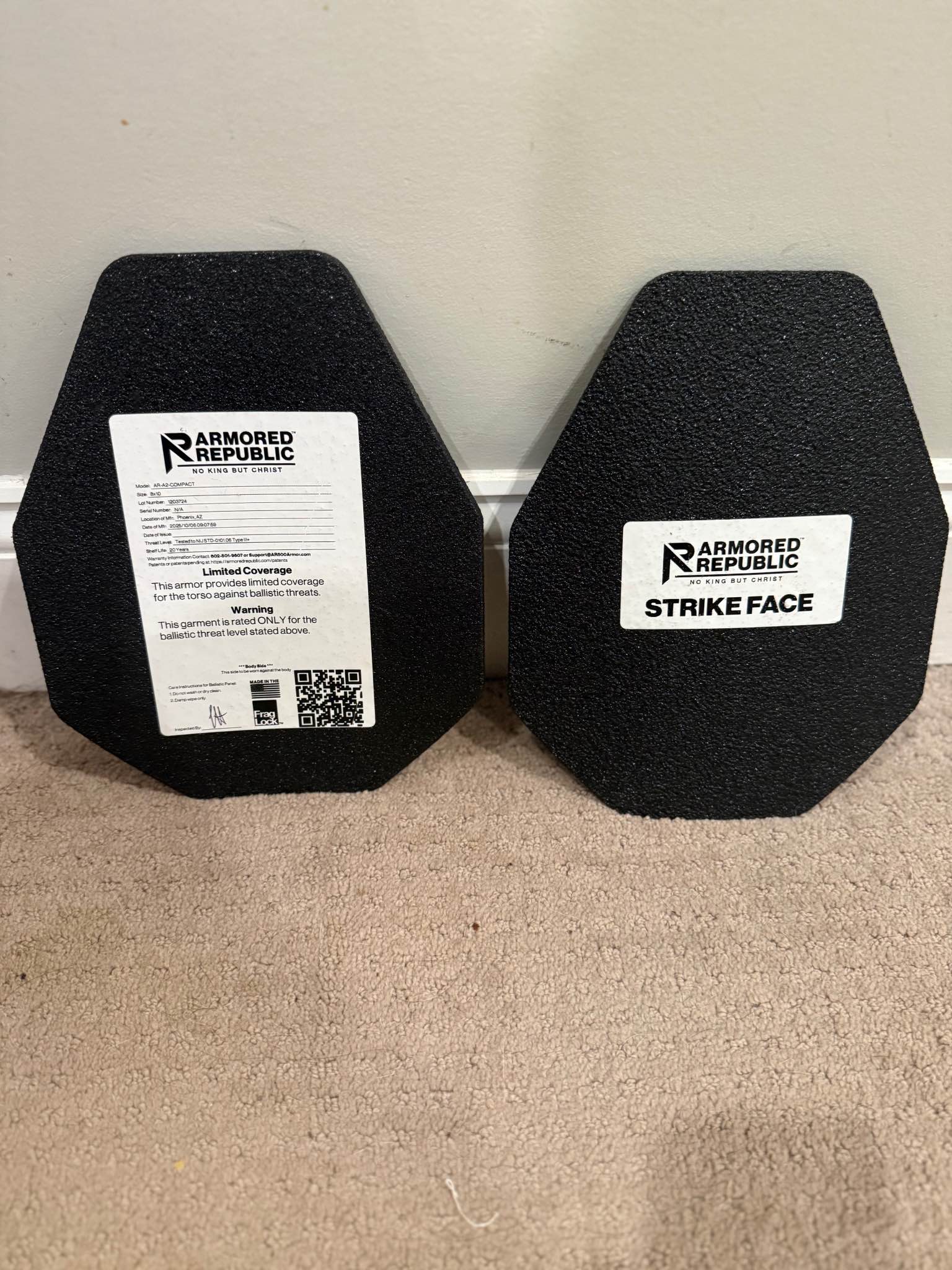 AR500 level 3+ armored compact plate carrier & level 3 side plate armor ...