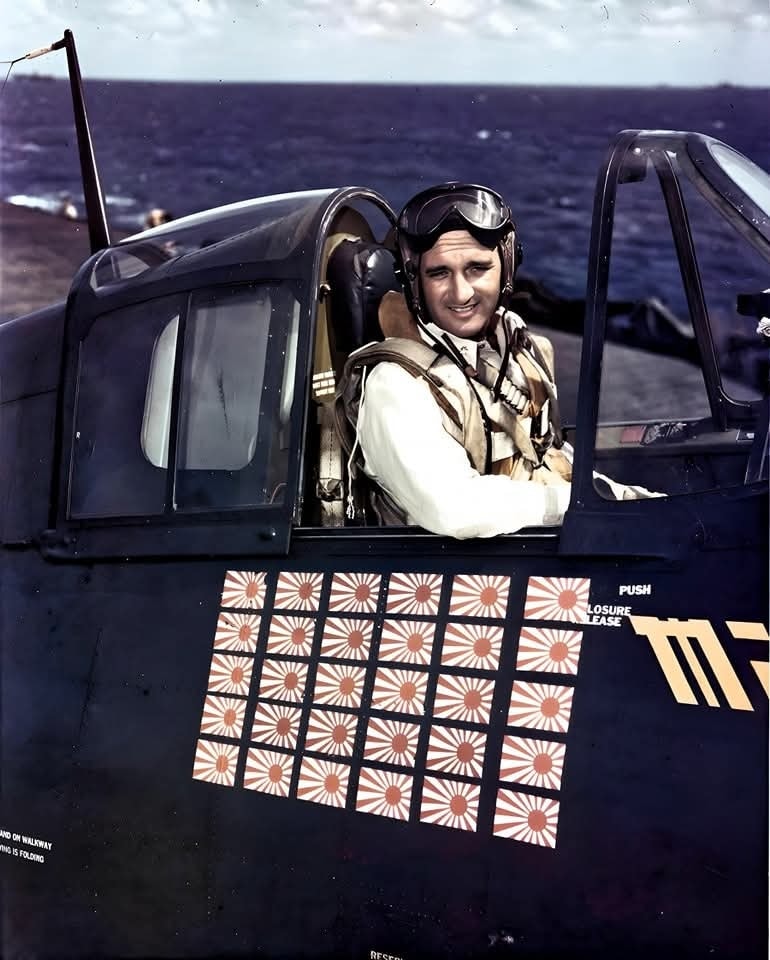 World - Captain David McCampbell showing his work, he completed WW2 ...