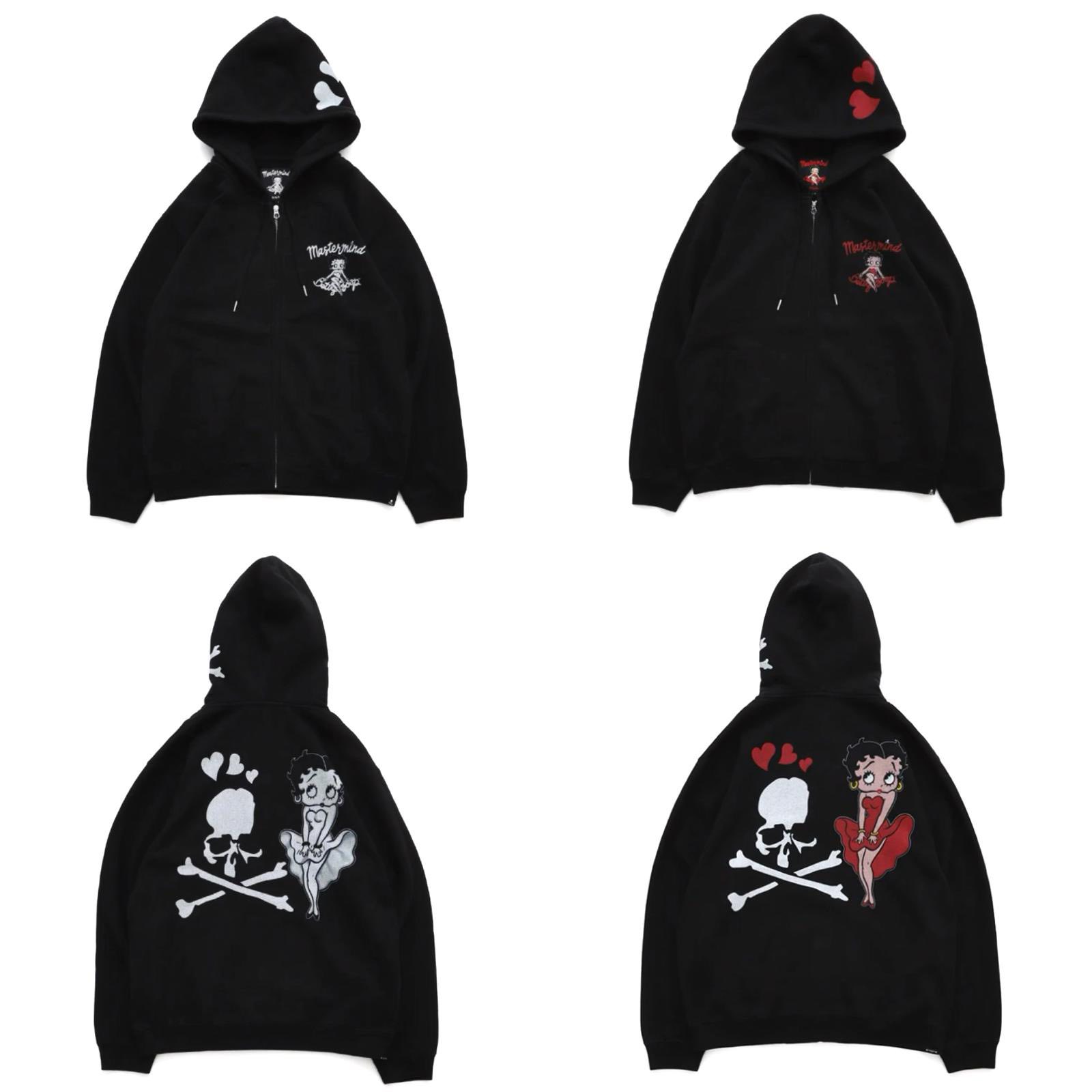 Mastermind x Betty Boop Zip Up Hoodie Monochrome、Multicolor 