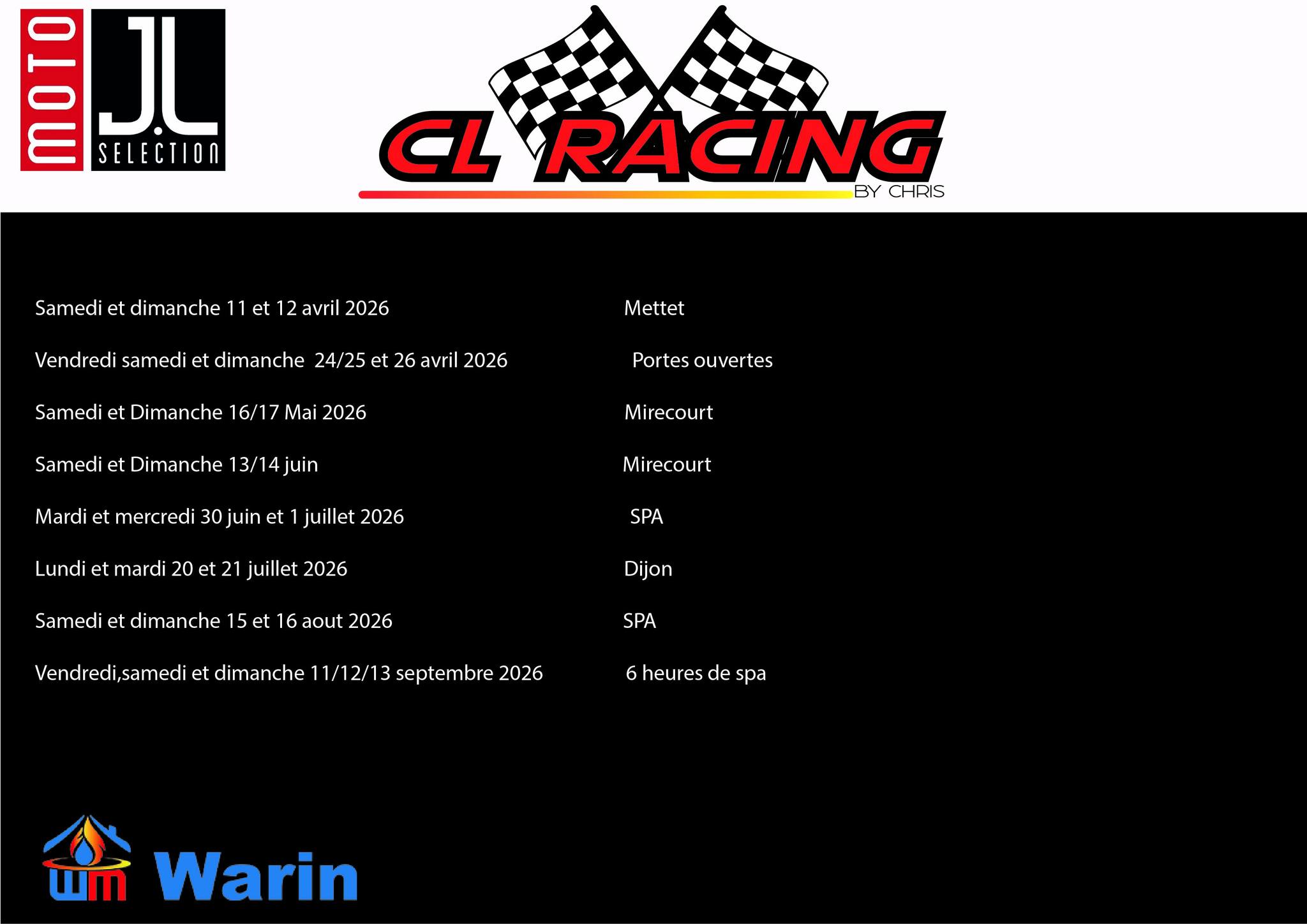 CL - 📅 Publication du calendrier de Track days – Saison 2026 🐾 Le ...