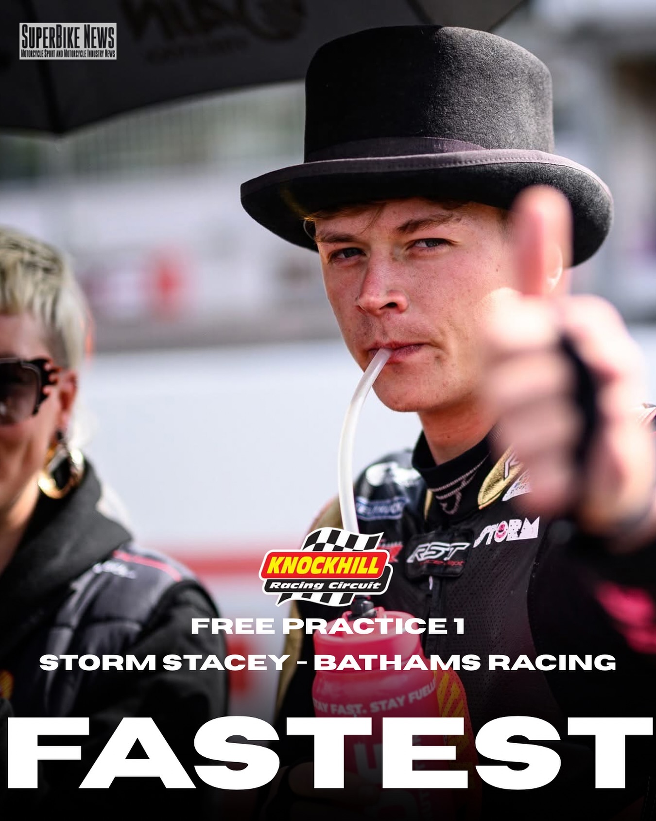 Superbike - Storm Stacey charges to the top of the timings during the ...