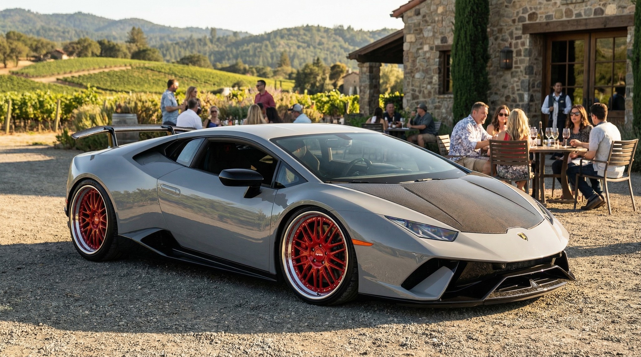 Lamborghini Huracan. Headrests Retrim in matching Alcantara with