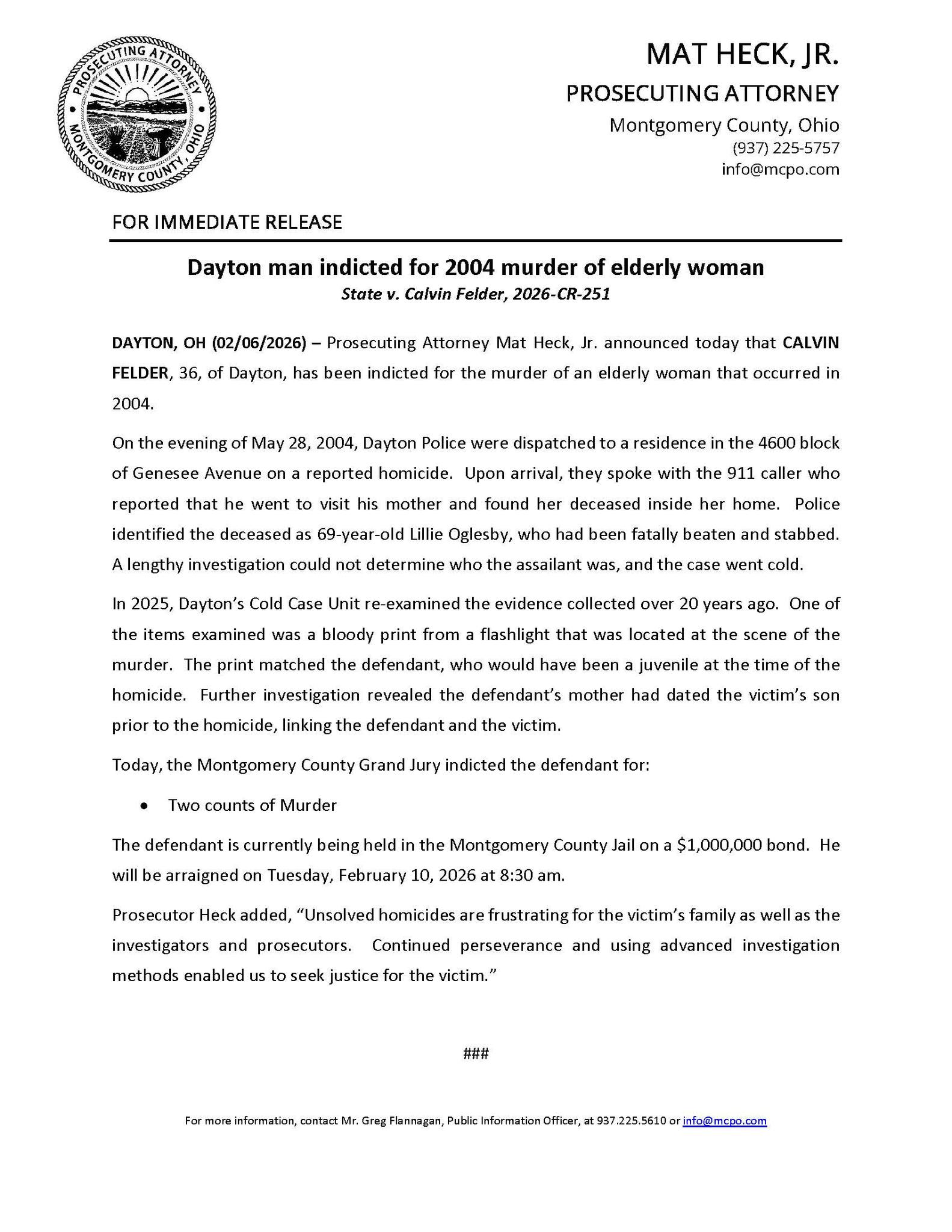 Montgomery... - Montgomery County Prosecutor Mat Heck, Jr.