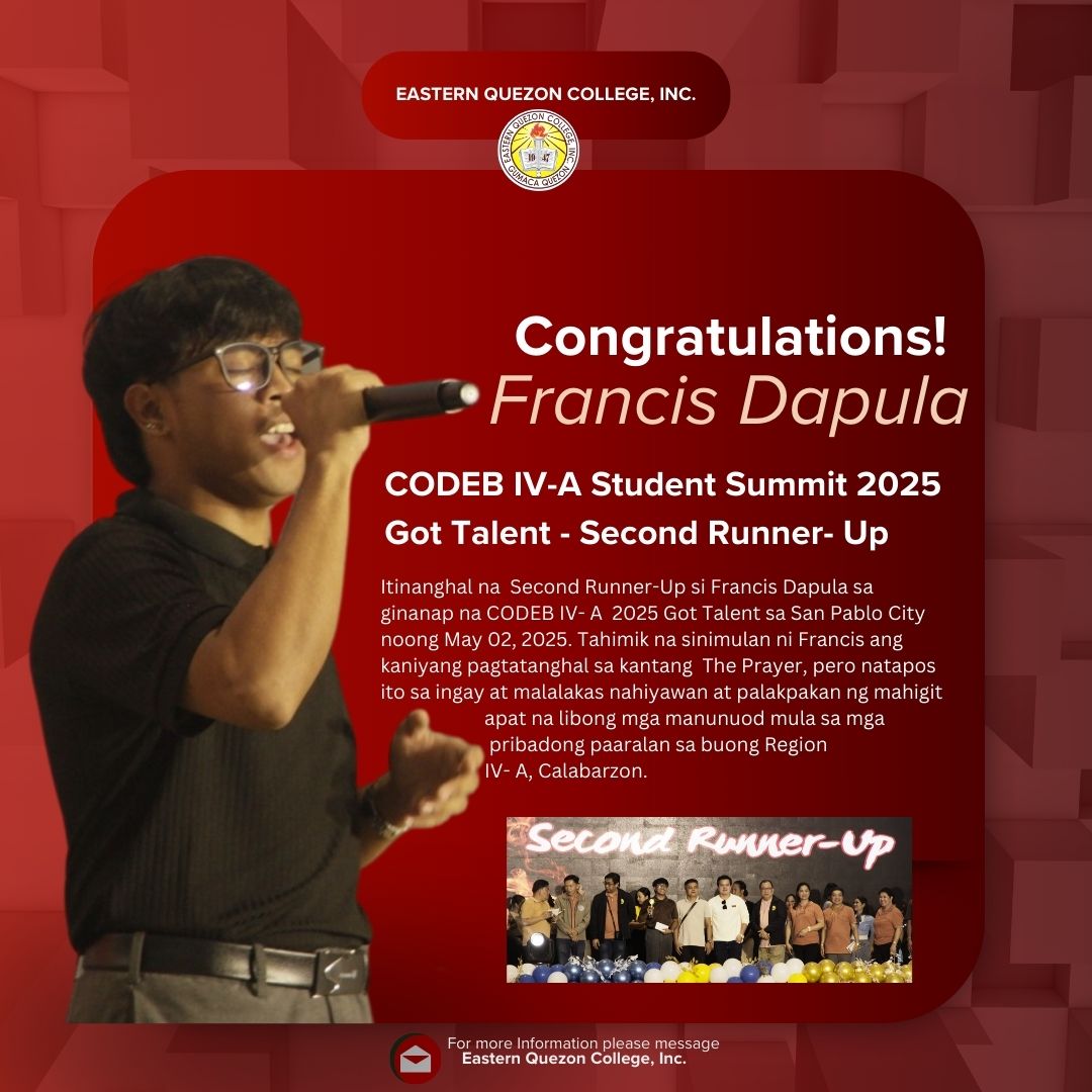 Eastern - Itinanghal na Second Runner-Up si Francis Dapula sa ginanap ...